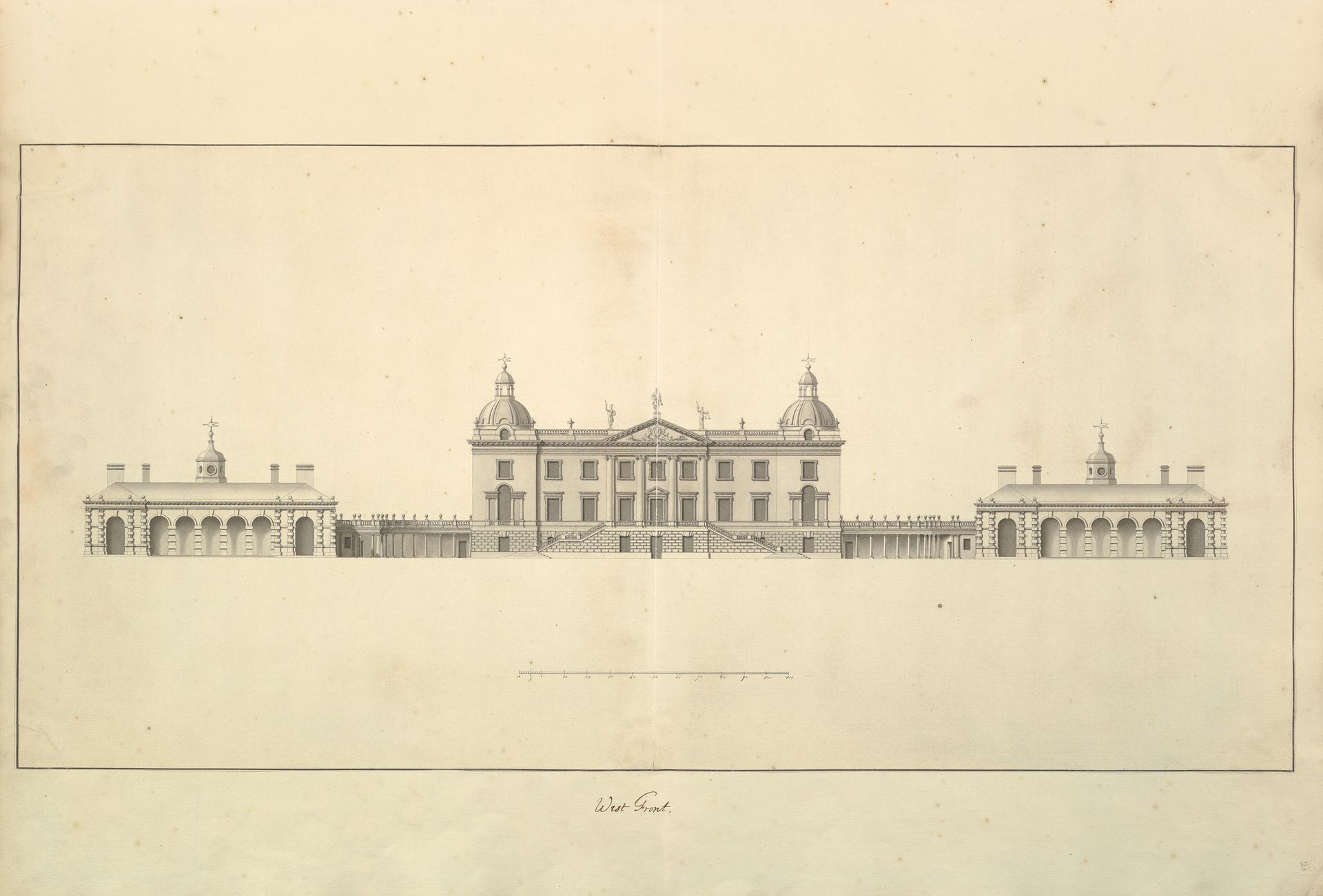 The West Front of Houghton Hall, Norfolk, Elevation by Isaac Ware