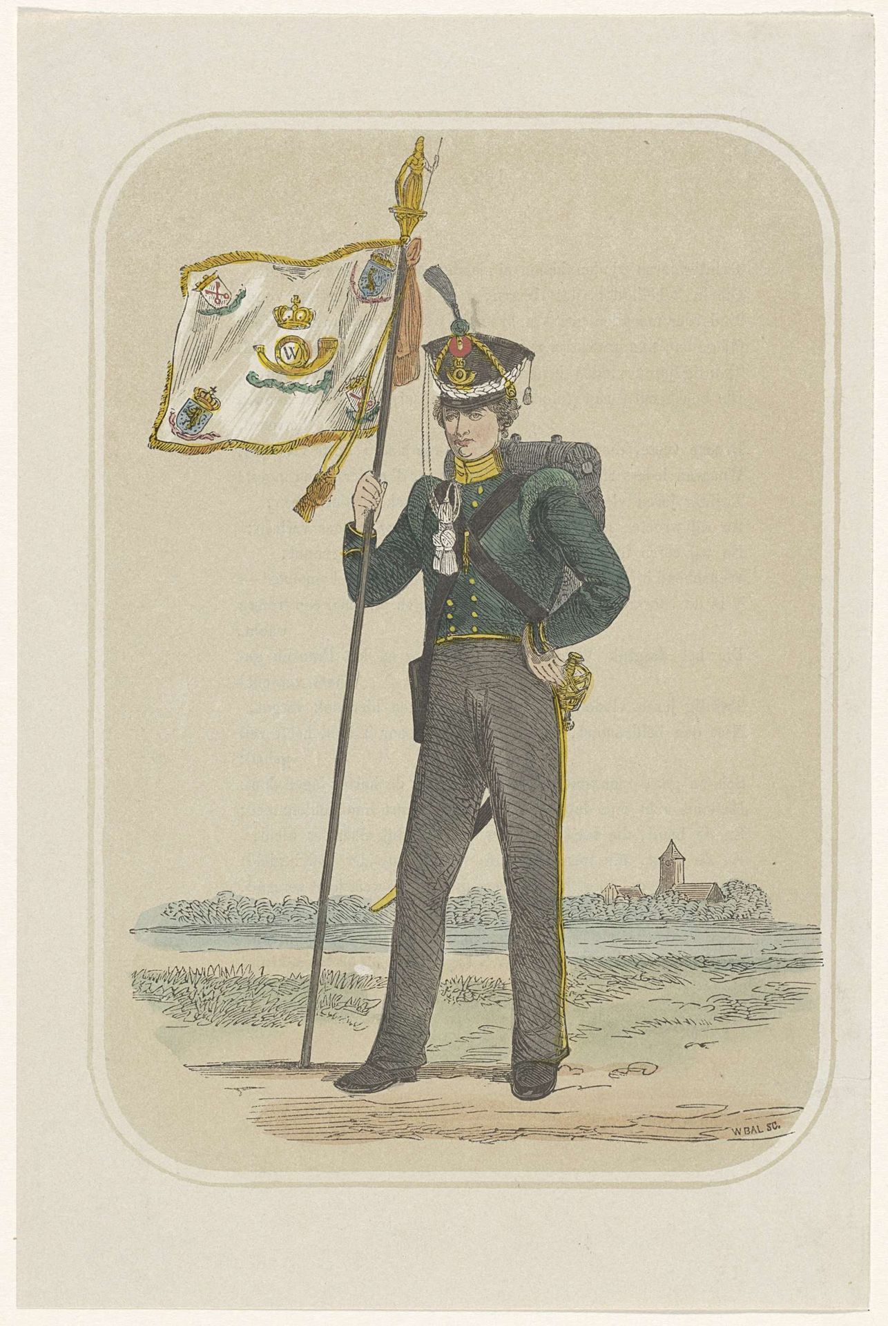 Vrijwillige Jager der Leidse Hogeschool, 1830 by Willem Bal