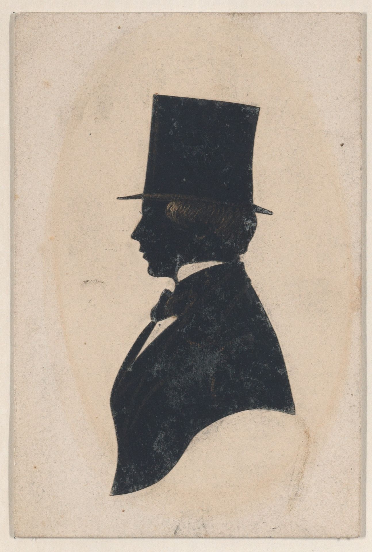 Silhouette of an unknown young man in a top hat by G. Bonner