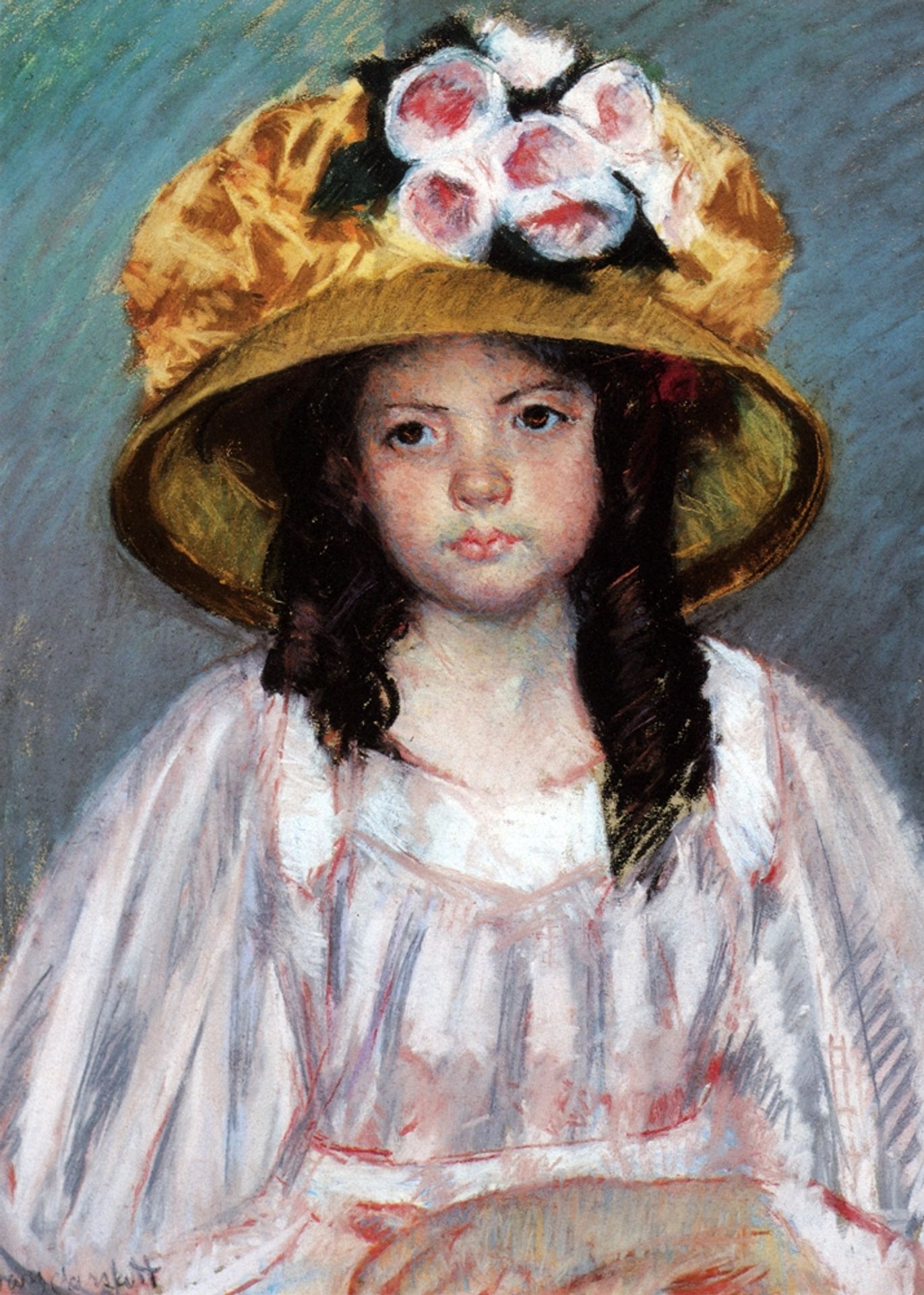 Girl In Large Hat by Mary Cassatt