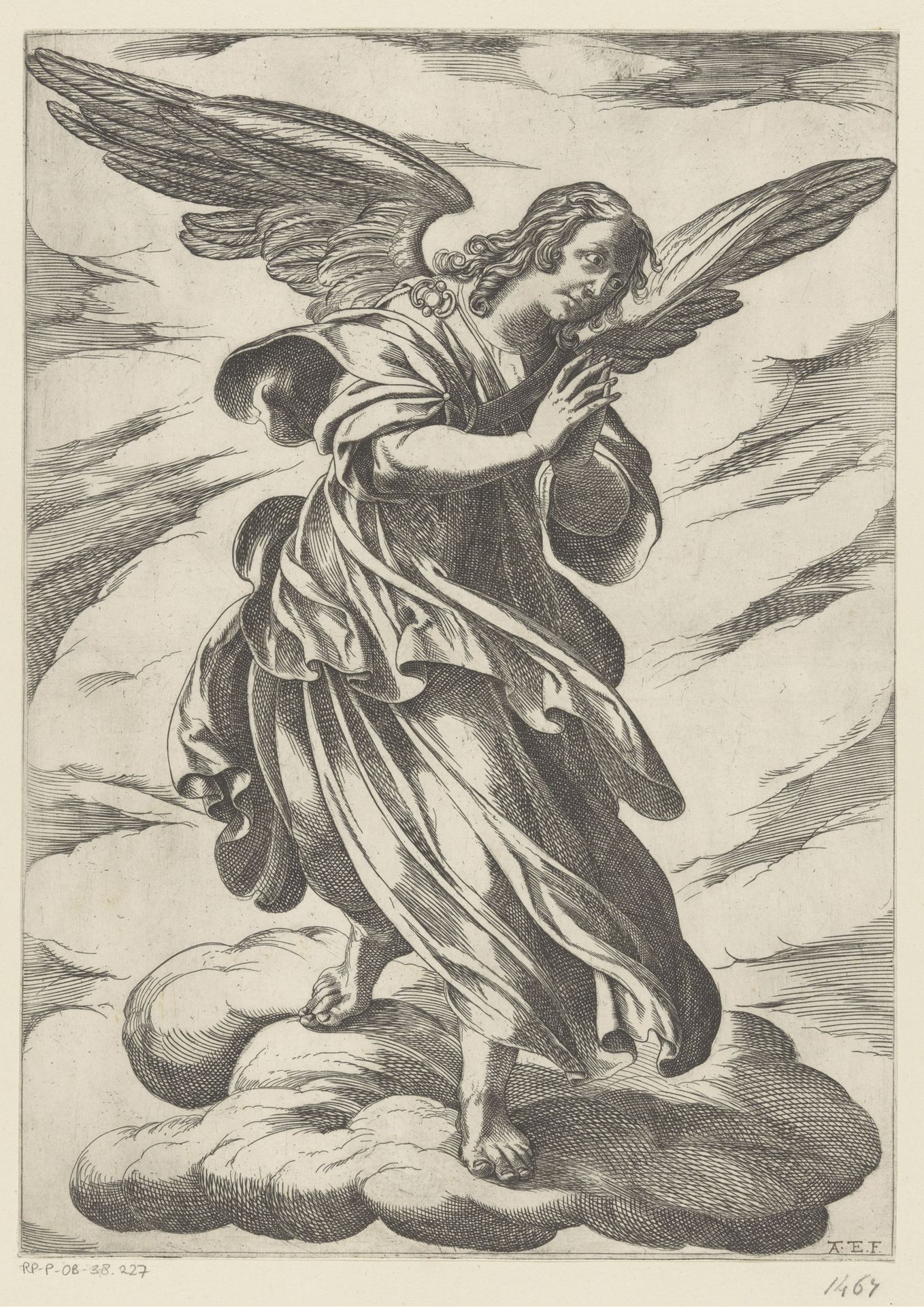 Engel op wolk by Antonio Tempesta