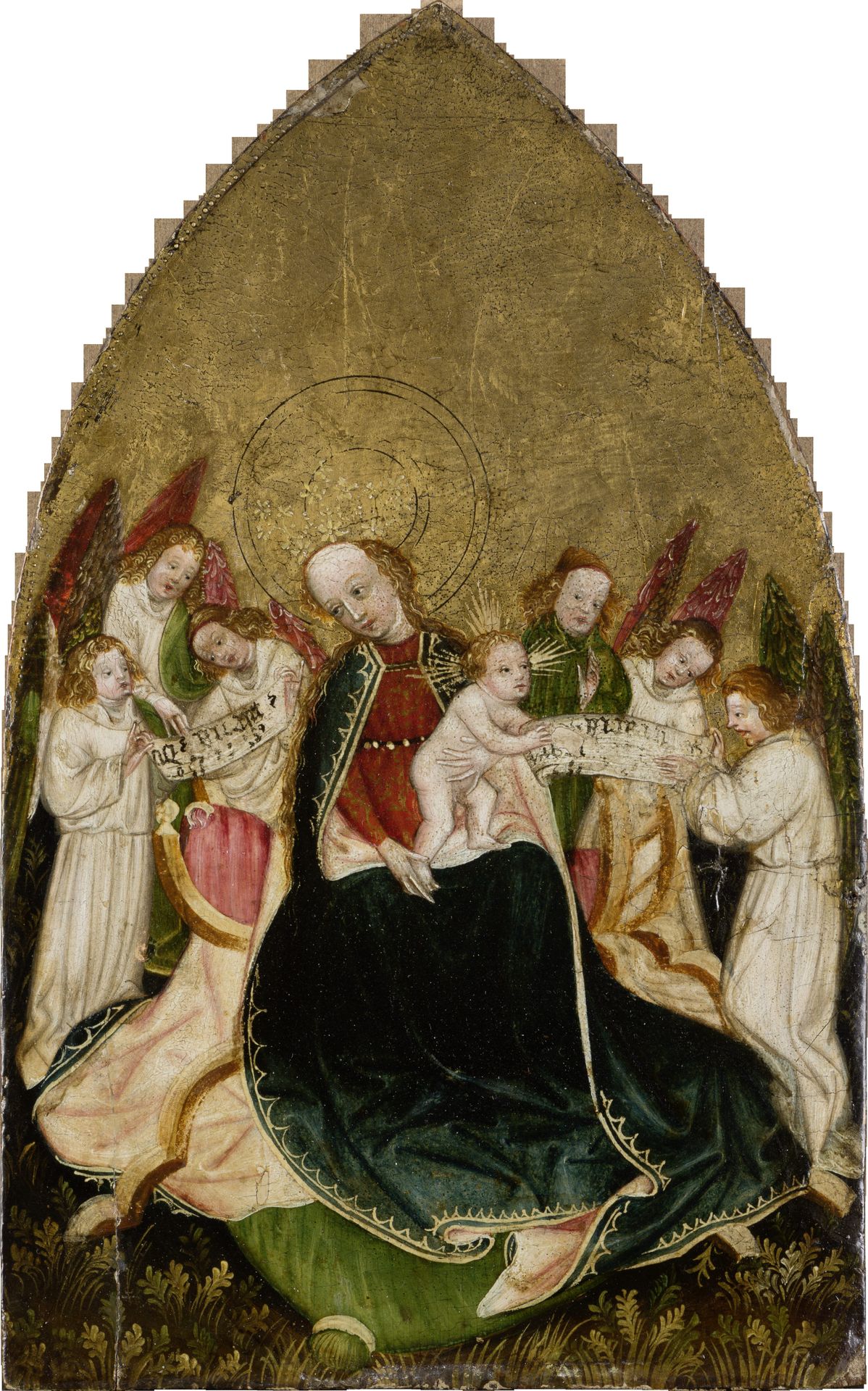 Virgin with Child Enthroned, Surrounded by Angels by Anonymous