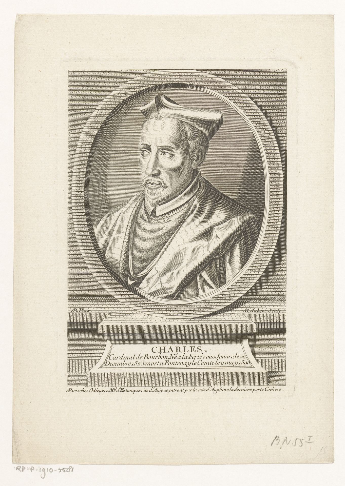 Portret van kardinaal Charles de Bourbon by Michel Aubert