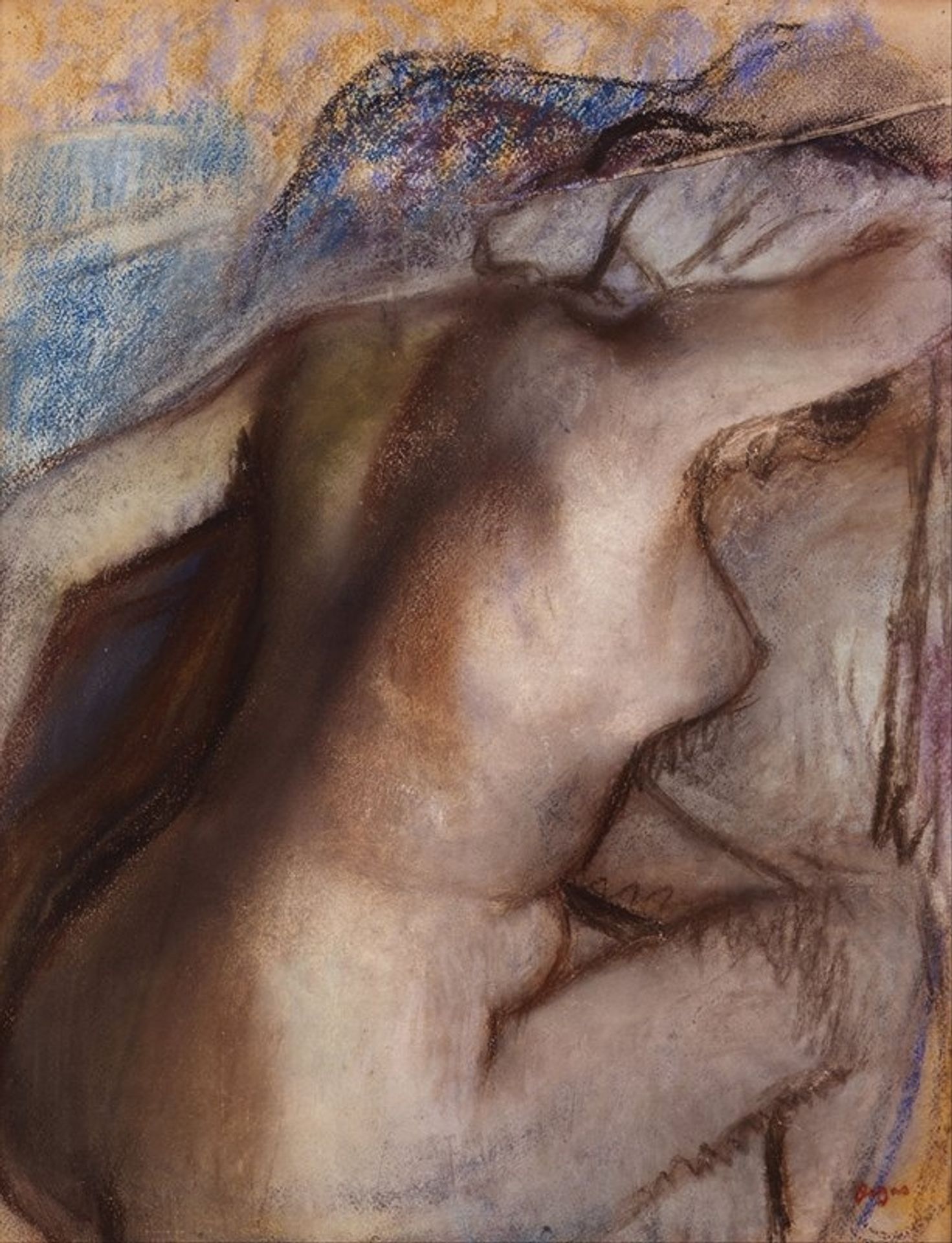 After the bath, woman drying herself by Edgar Degas