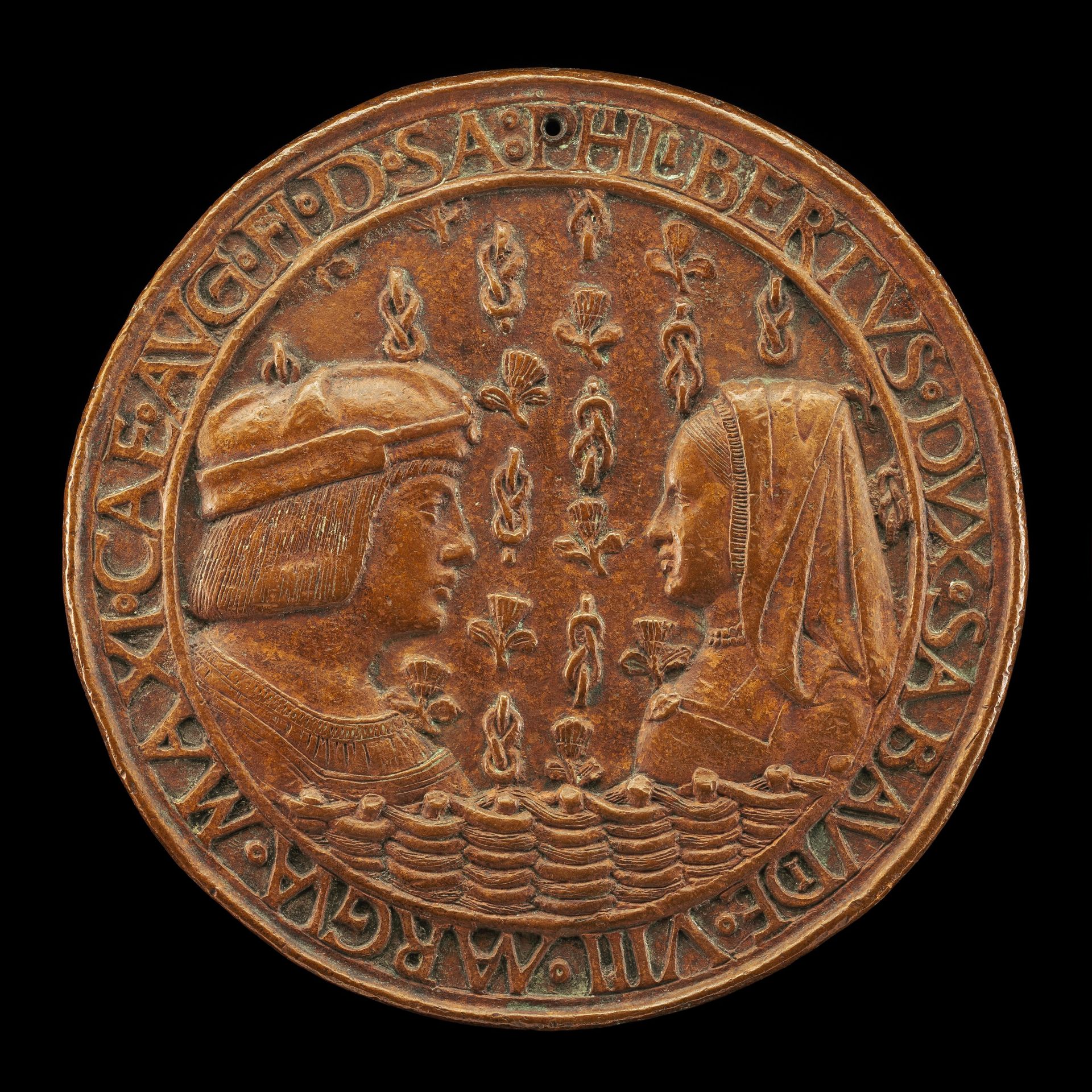 Filiberto II le Beau (the Fair), 1480-1504, 8th Duke of Savoy 1497, and Margaret of Austria, 1480-1530, His Wife [obverse] by Jean Marende