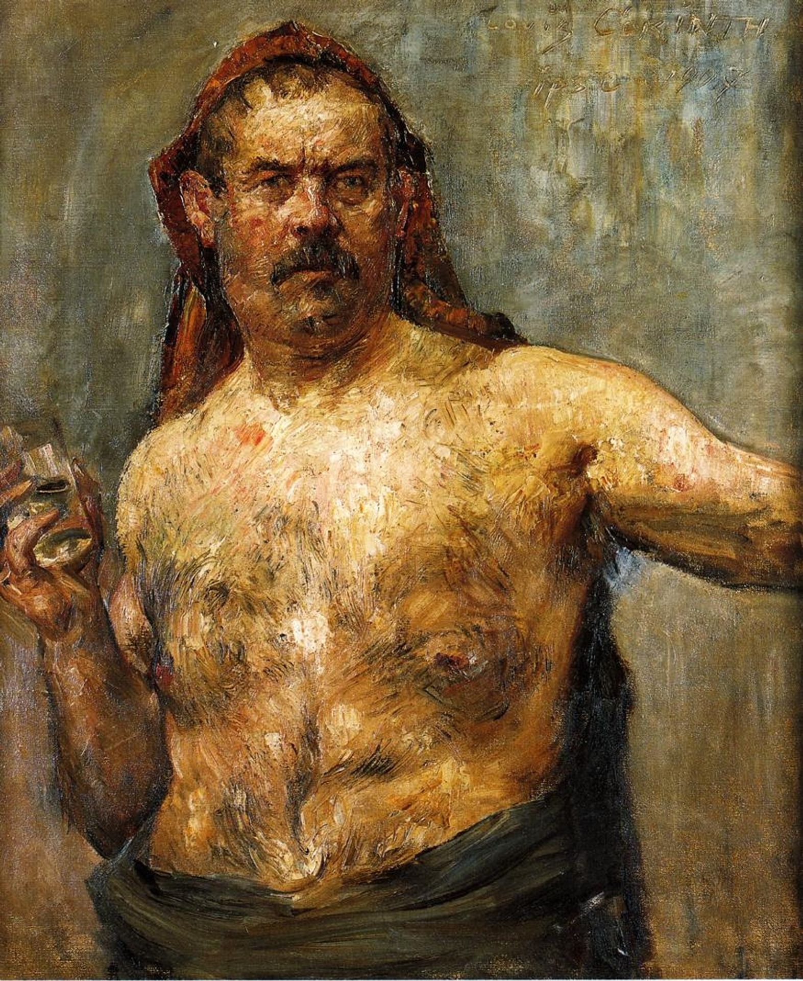 Self-Portrait with a Glass by Lovis Corinth