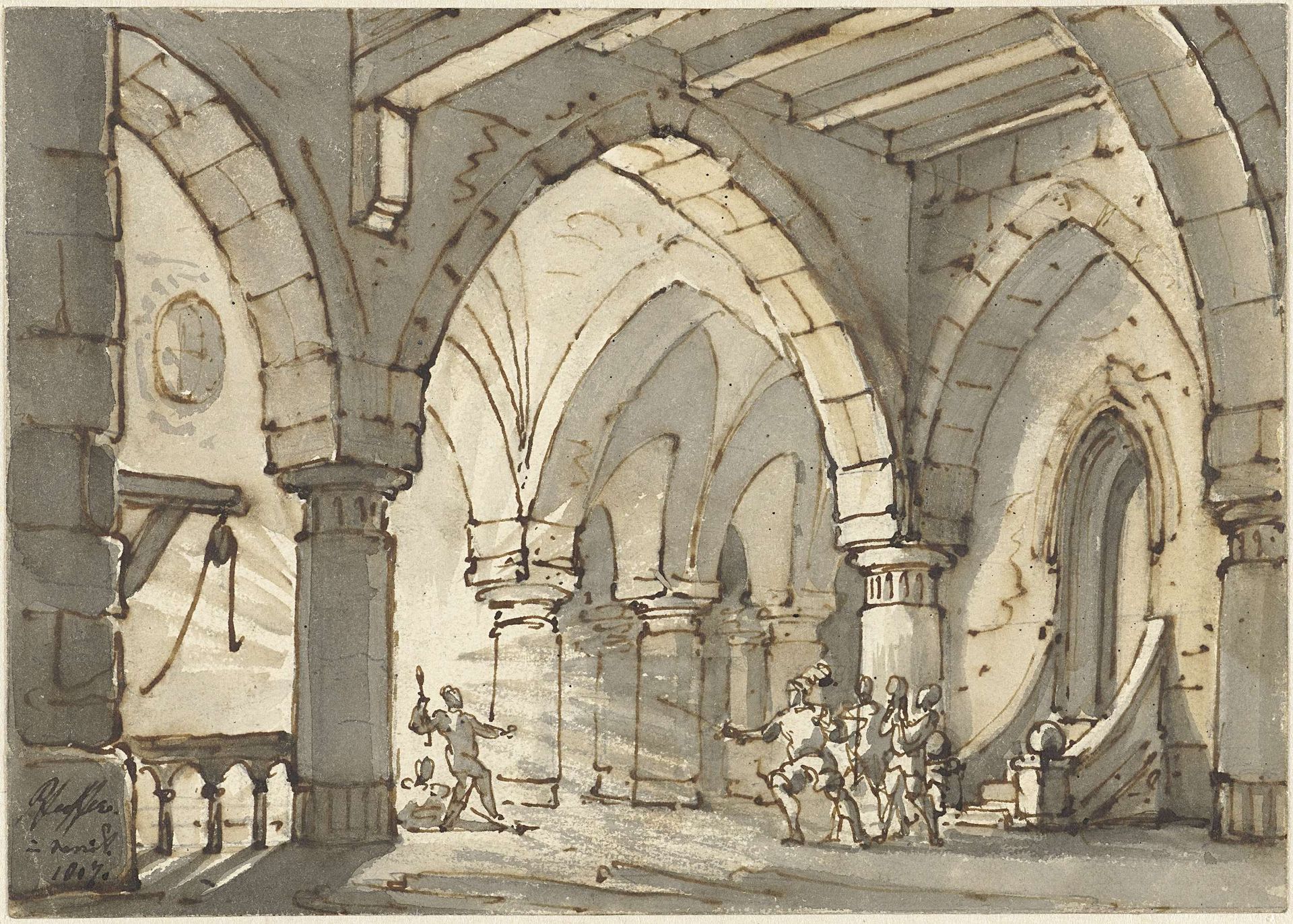 Scène uit het toneelstuk Don Luis de Vargas by François Joseph (II) Pfeiffer