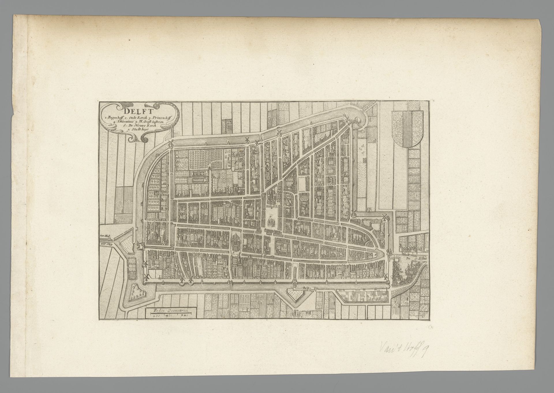Plattegrond van Delft by Anonymous