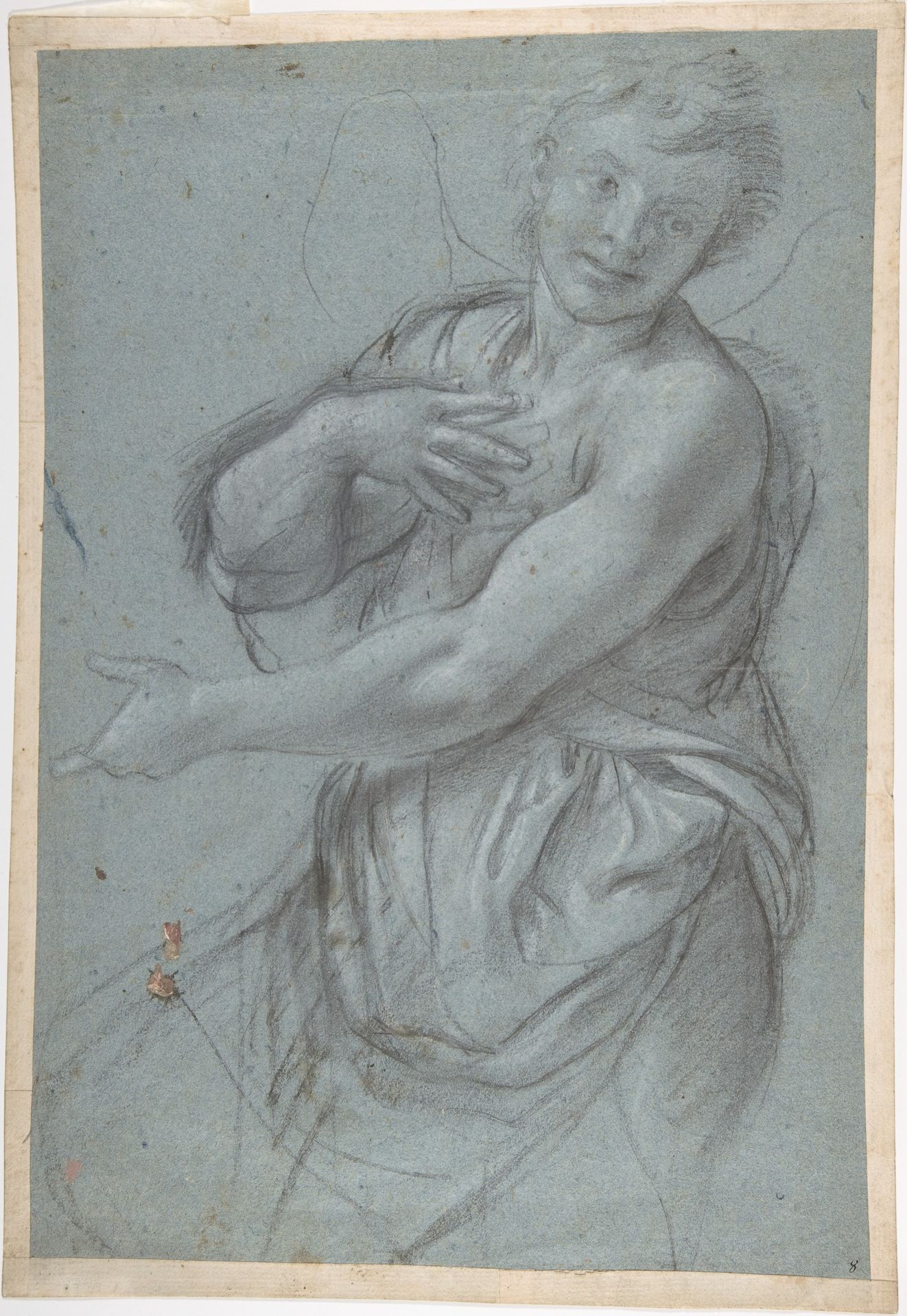 Study for an Angel (recto); Study of a Cushion (verso) by Annibale Carracci