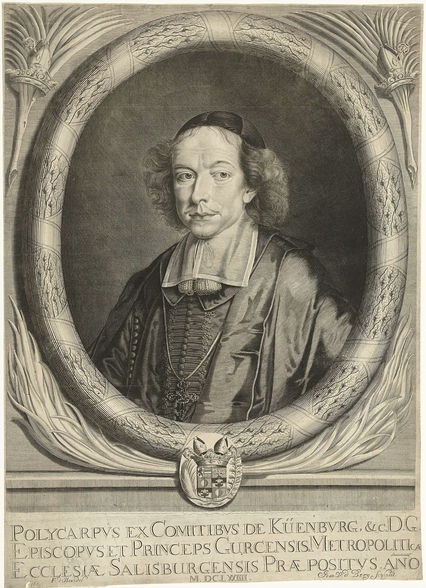 Portret van graaf Polycarpus van Kuenburg, bisschop van Gork en proost van Salzburg by Joannes van de Berg
