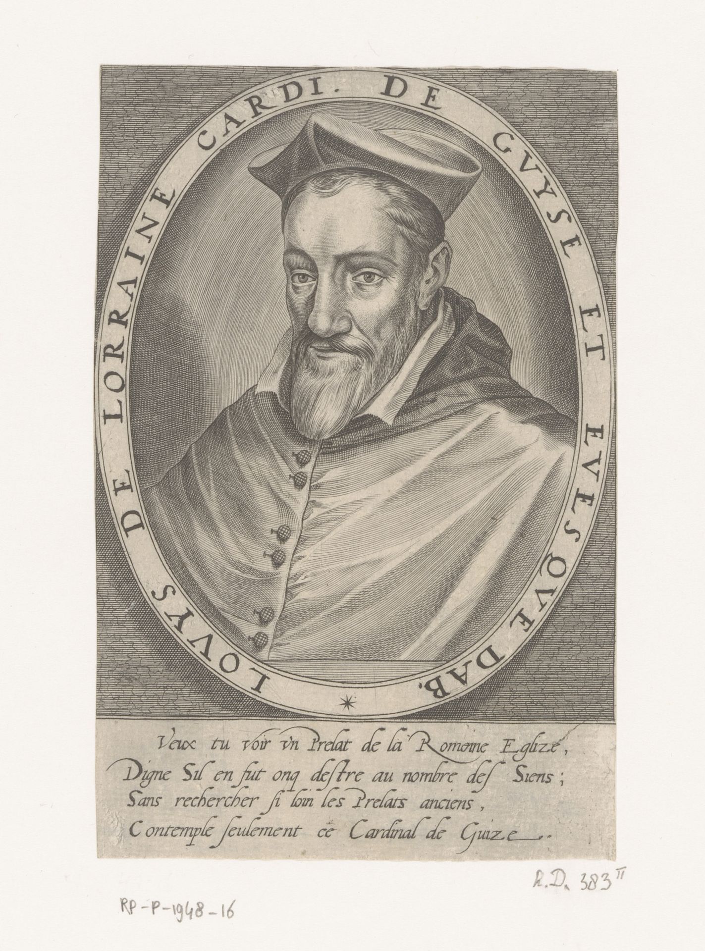 Portret van Louis I, kardinaal van Guise by Thomas de Leu