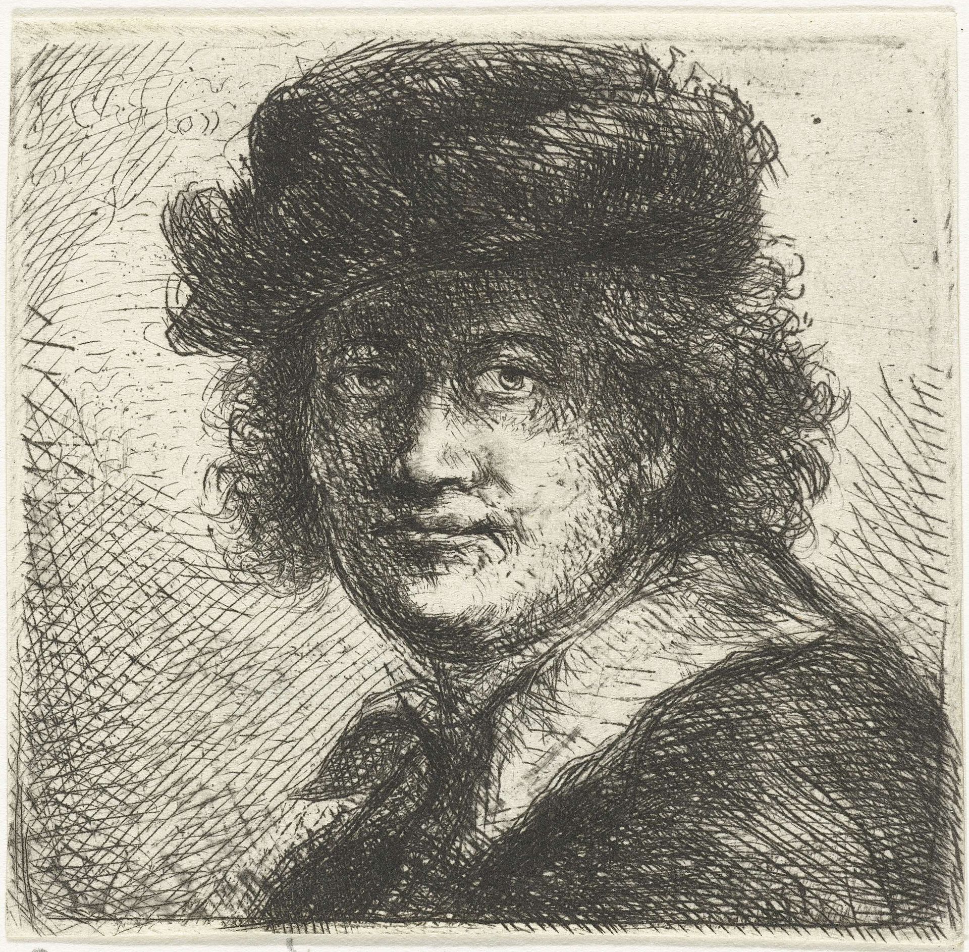 Man met hoed en platte kraag by Jan Chalon