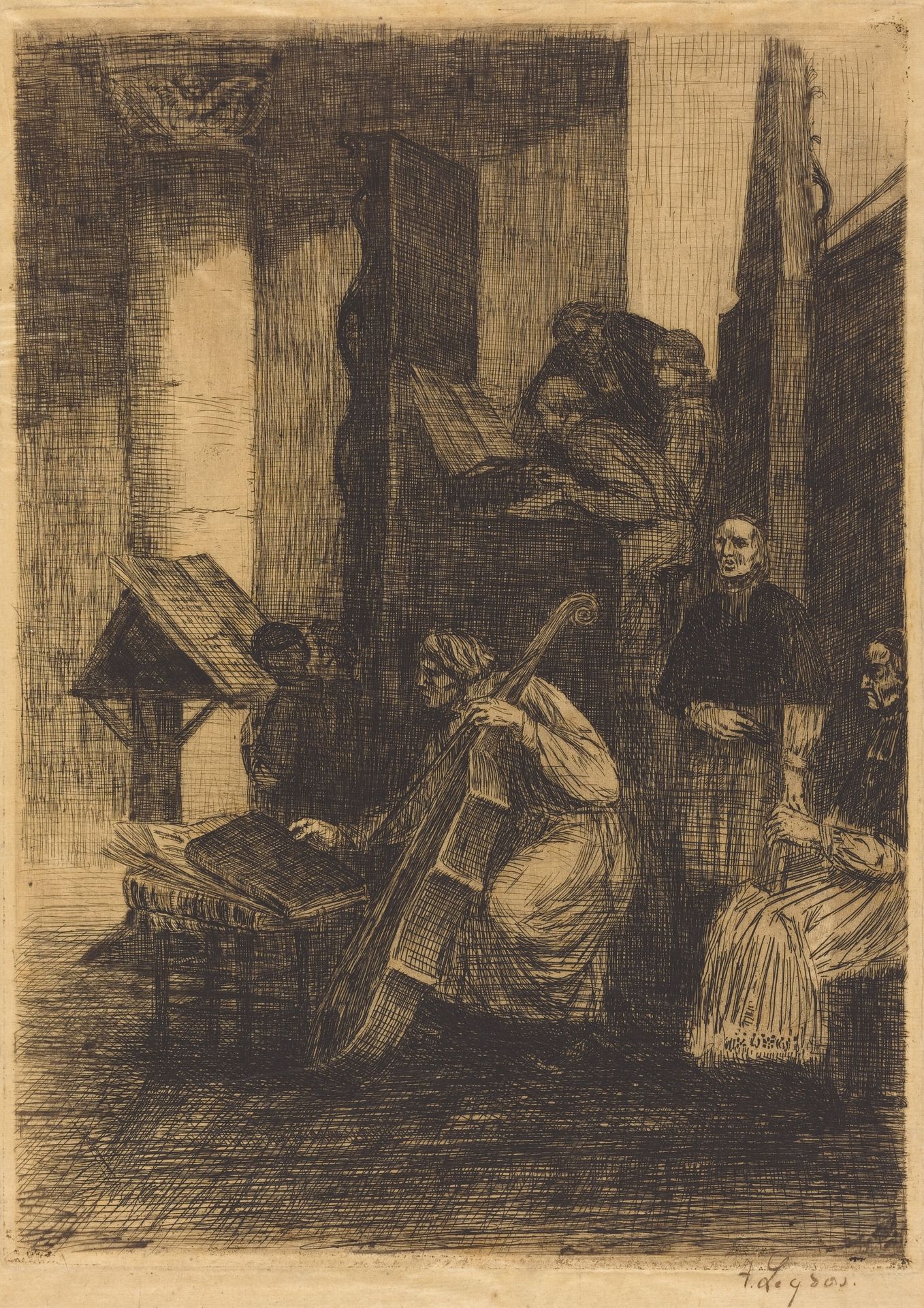Choir in a Spanish Church (La choeur d'une eglise espagnole) by Alphonse Legros