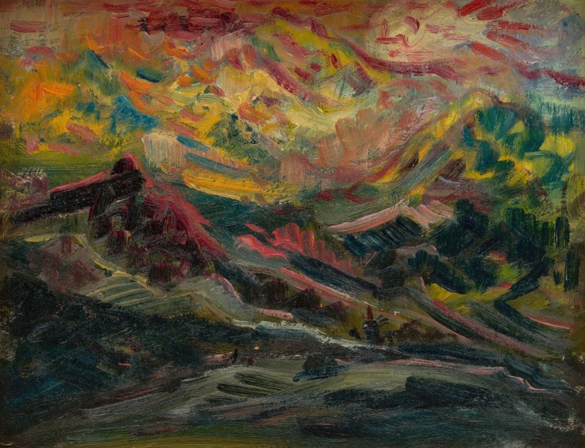 Sunset in the Mountains by Arnold Peter Weisz-Kubínčan