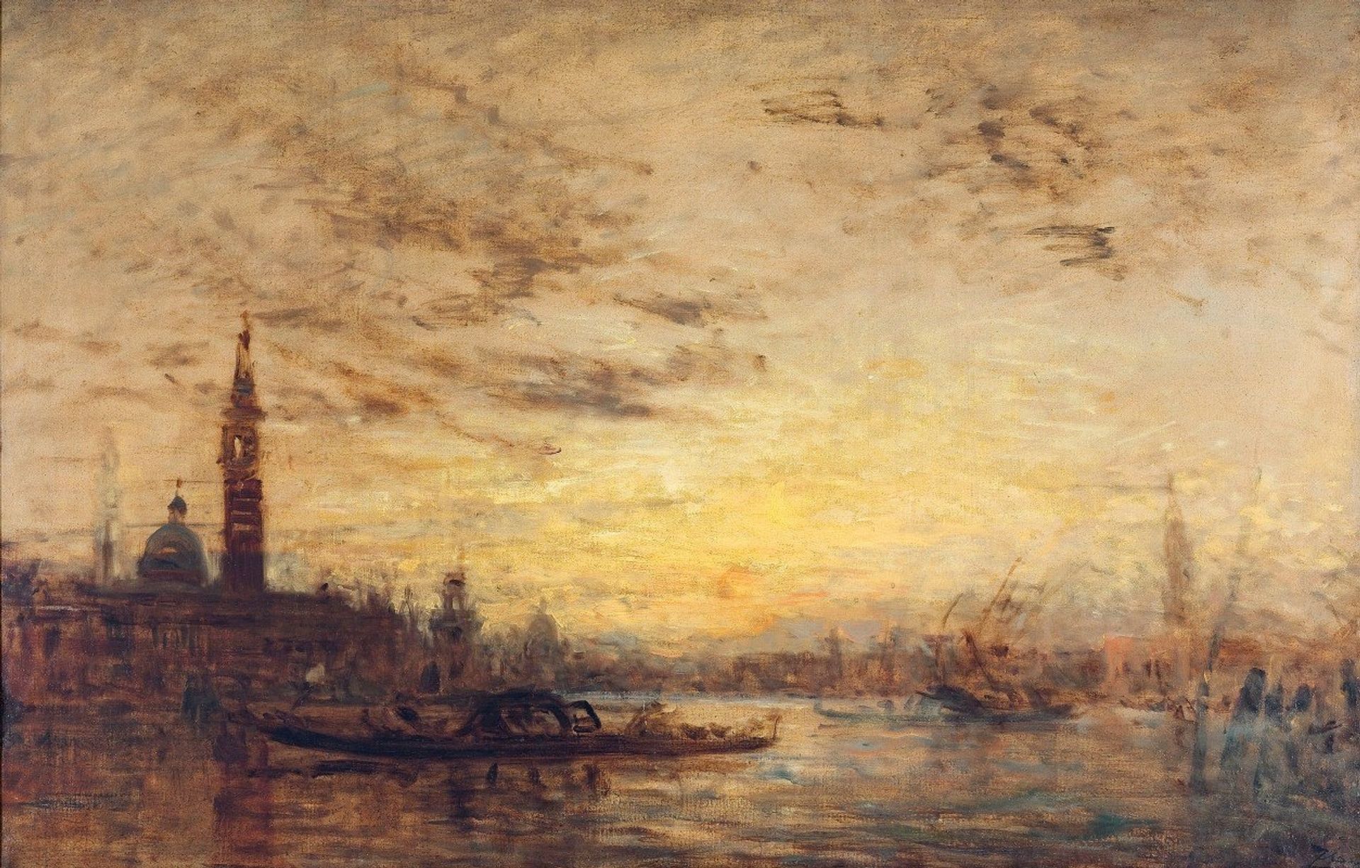 Venise, La Giudecca Au Crépuscule by Félix Ziem