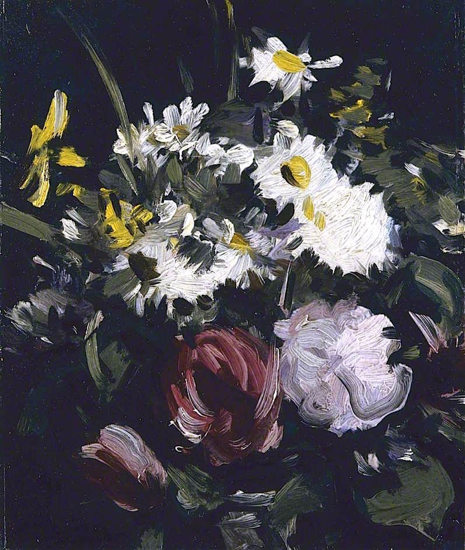 Flowers against a Dark Background by Samuel Peploe