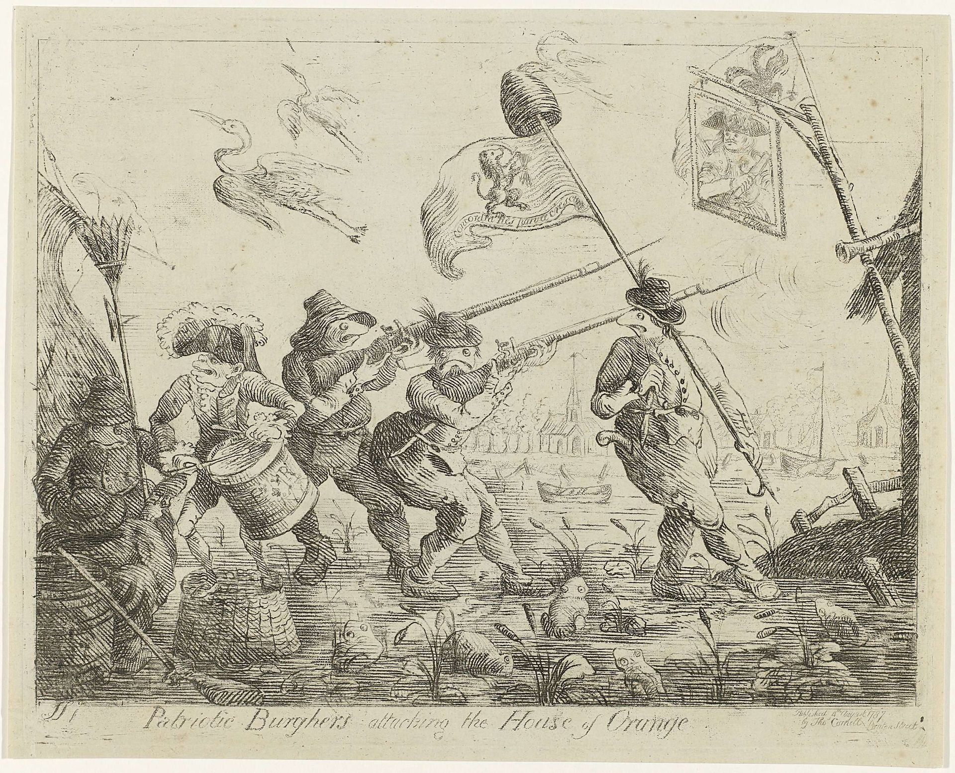 Spotprent op Goejanverwellesluis, 1787 by James Sayers