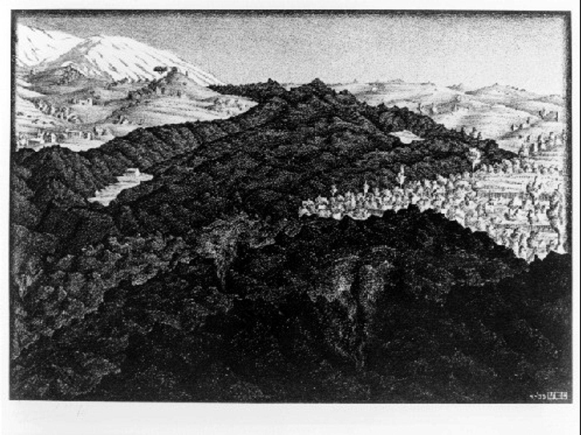 Lava Flow from Etna by M.C. Escher