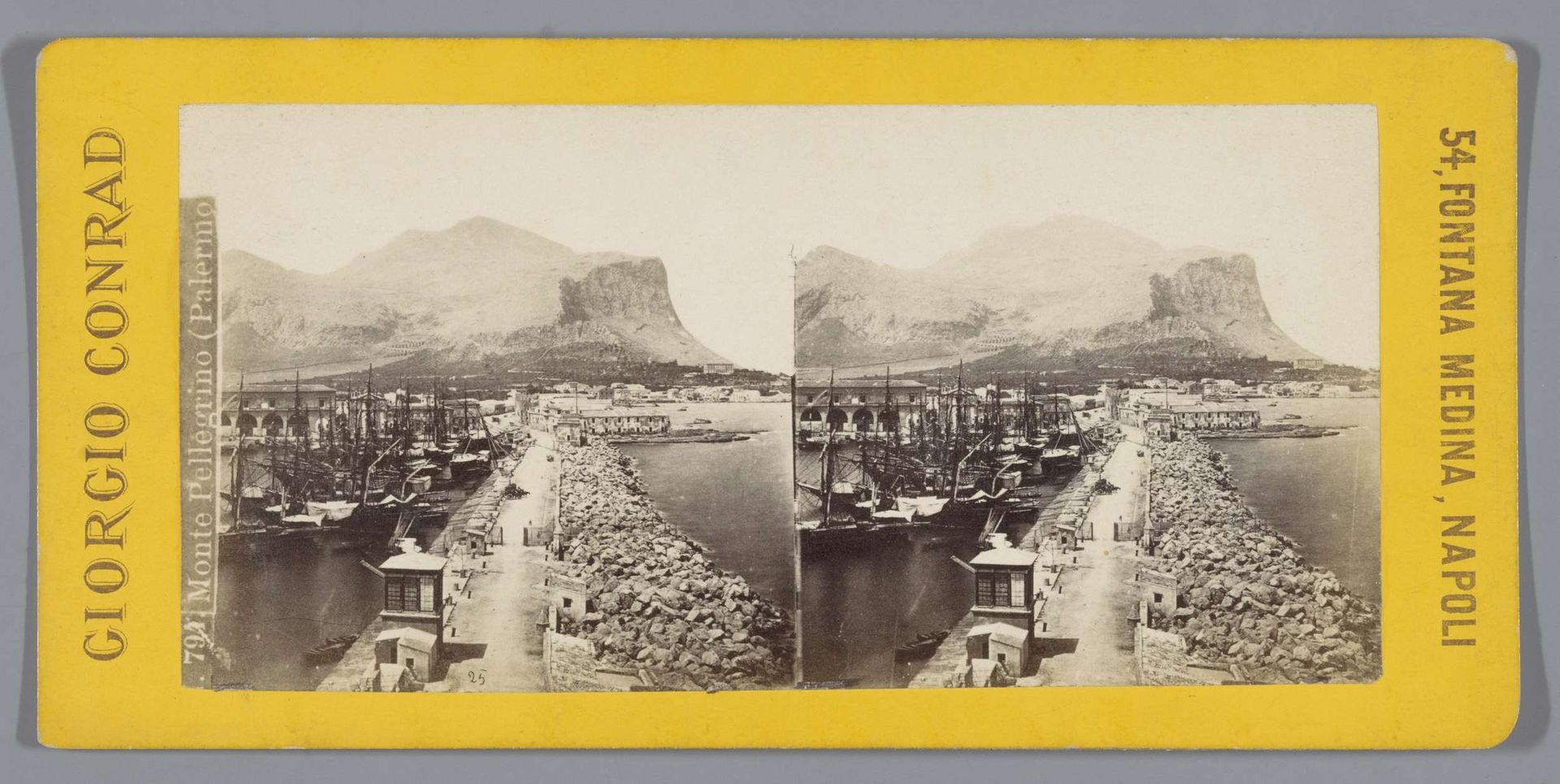 Haven van Palermo, met op de achtergrond de Monte Pellegrino by Giorgio Conrad