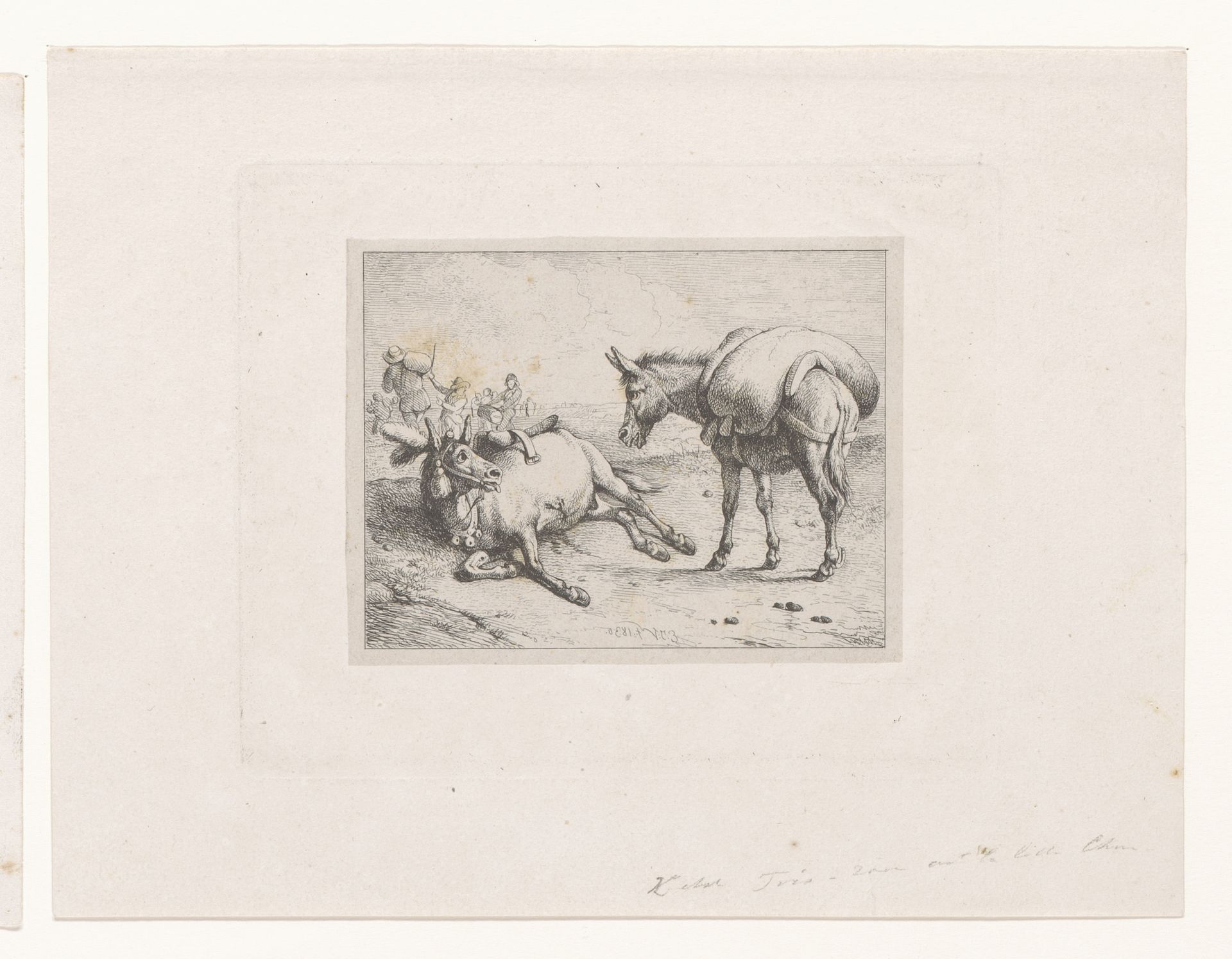 Fabel van de twee muildieren by Eugène Verboeckhoven