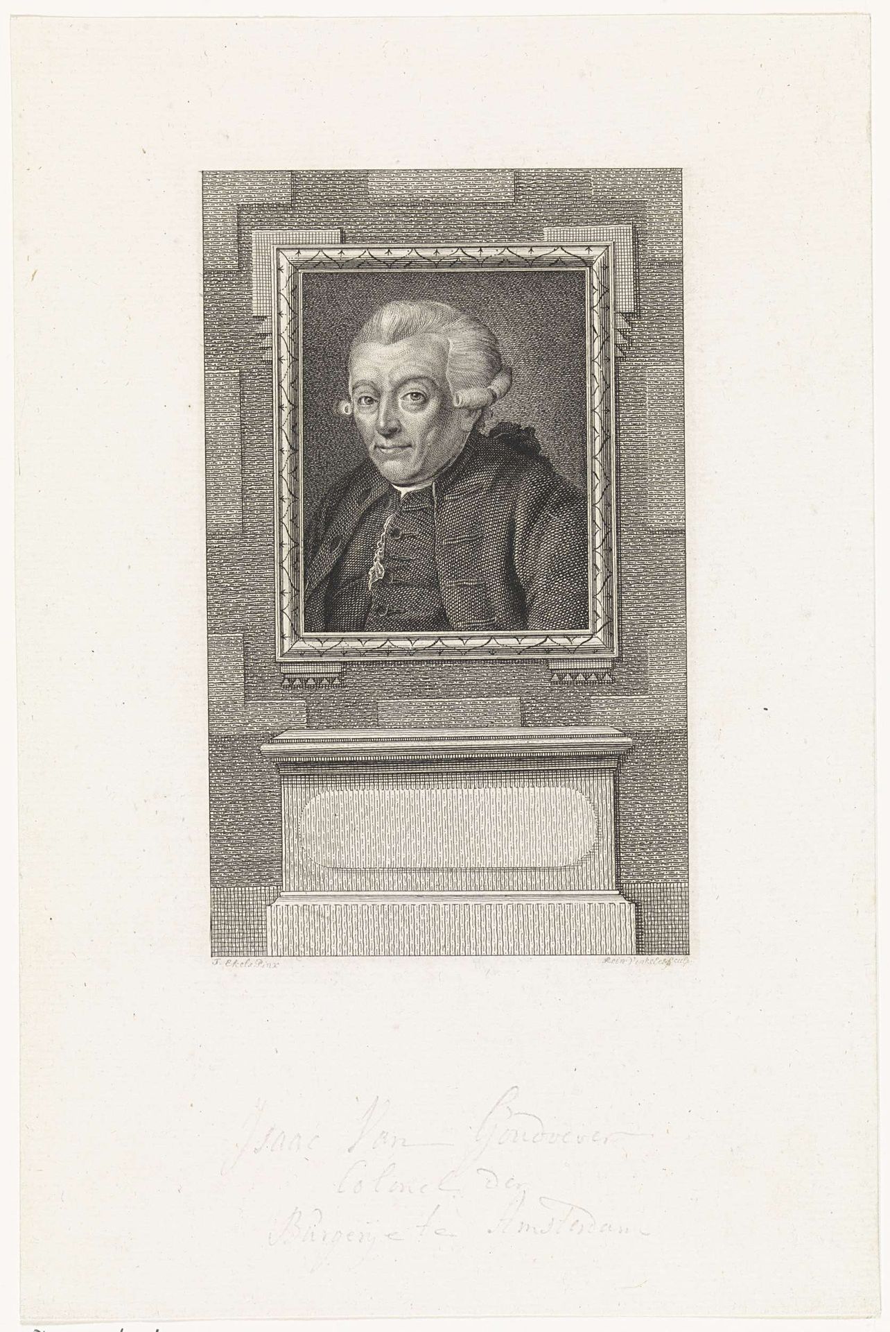 Portret van Isaak van Goudoever by Reinier Vinkeles
