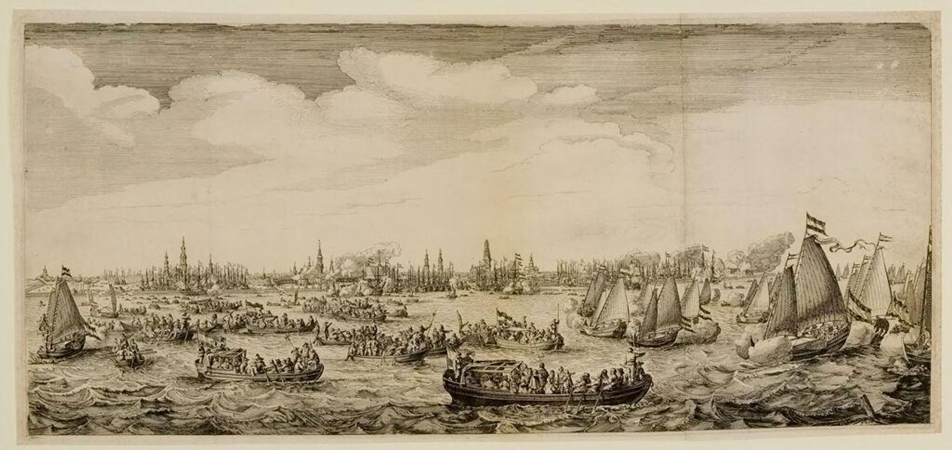 Festive Procession of Ships Before Amsterdam by Salomon Savery