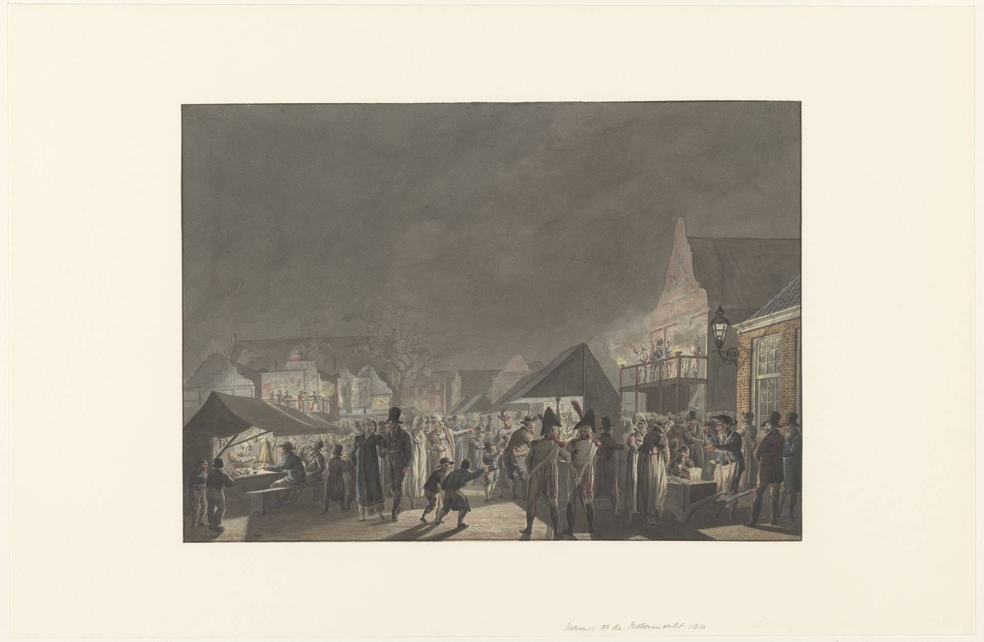 Kermis op de Botermarkt te Amsterdam, 1810 by Jan Anthonie Langendijk Dzn