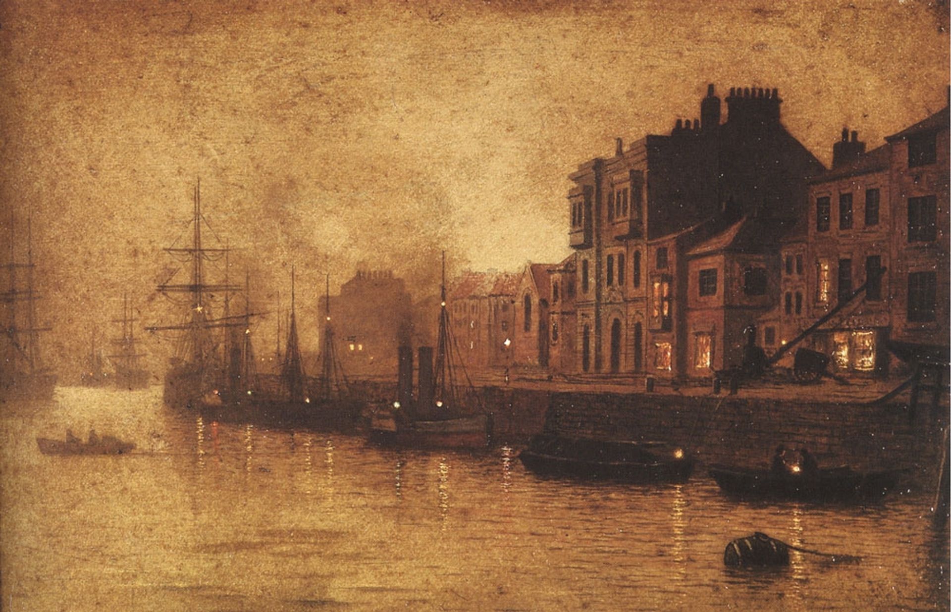 Evening, Whitby Harbour by John Atkinson Grimshaw