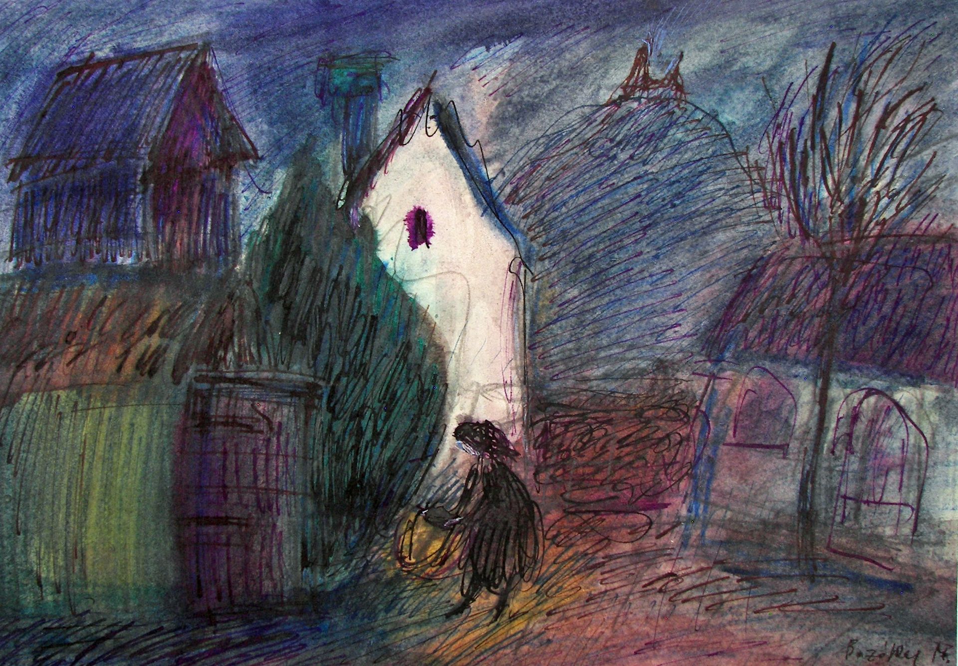 Evening at the Castle Wall by Maria Bozoky