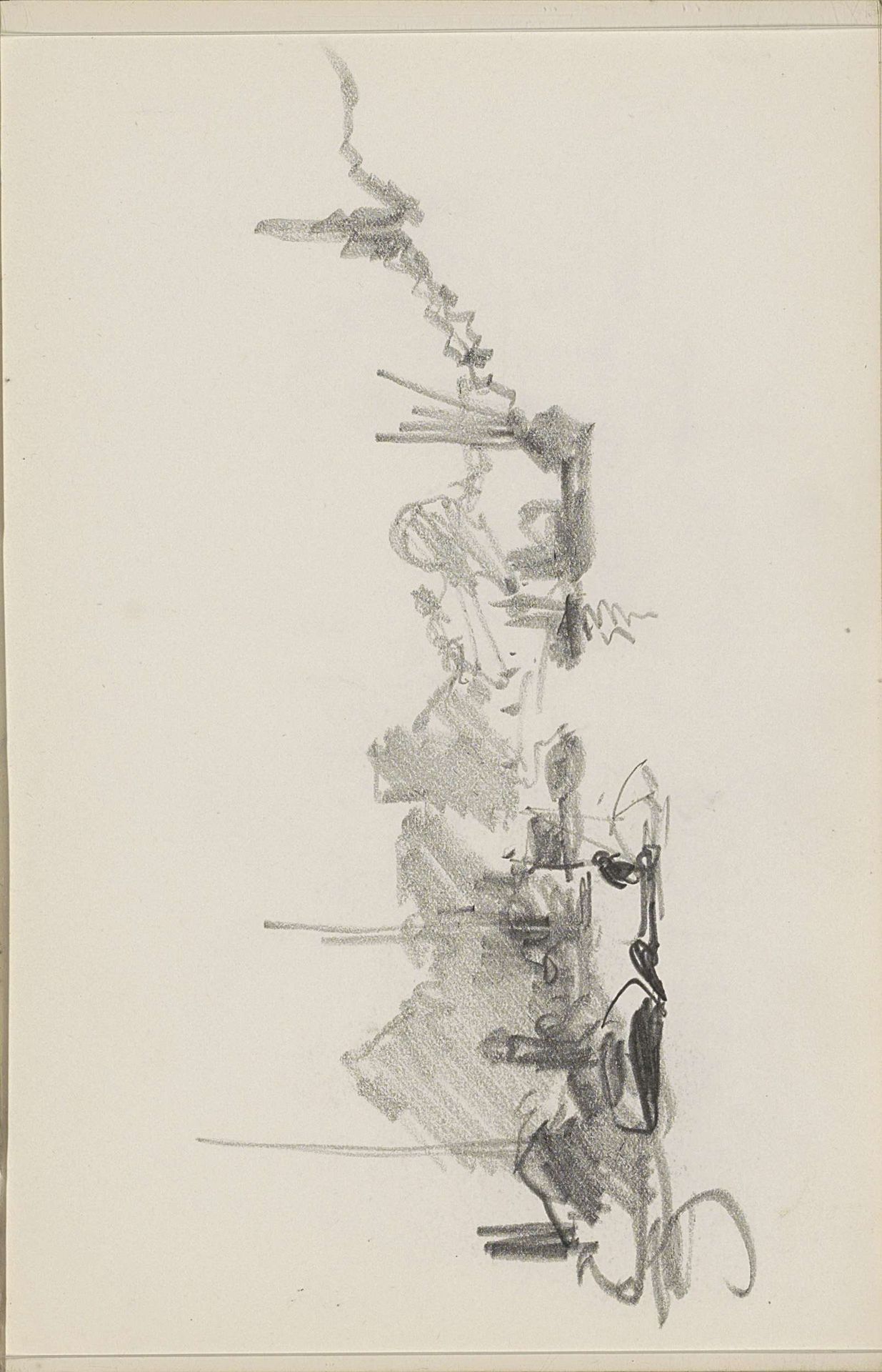 Boten op een gracht in een stad by Cornelis Vreedenburgh