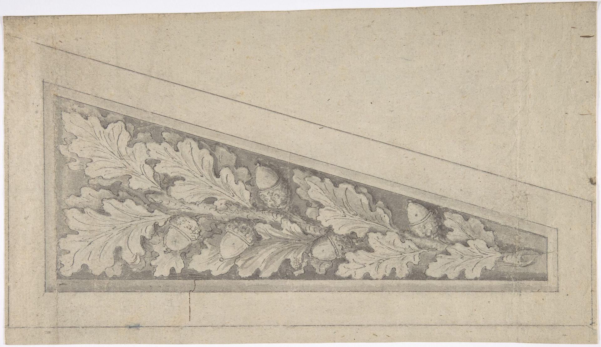 Ornamental Panel with Oak Leaves and Acorns by Anonymous