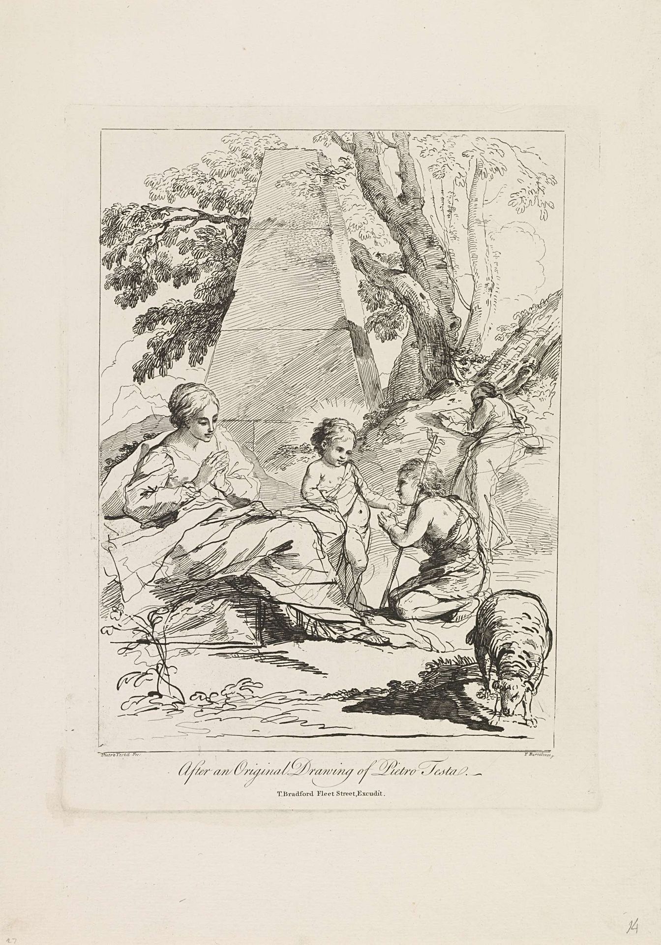 Heilige Familie met Johannes de Doper by Francesco Bartolozzi
