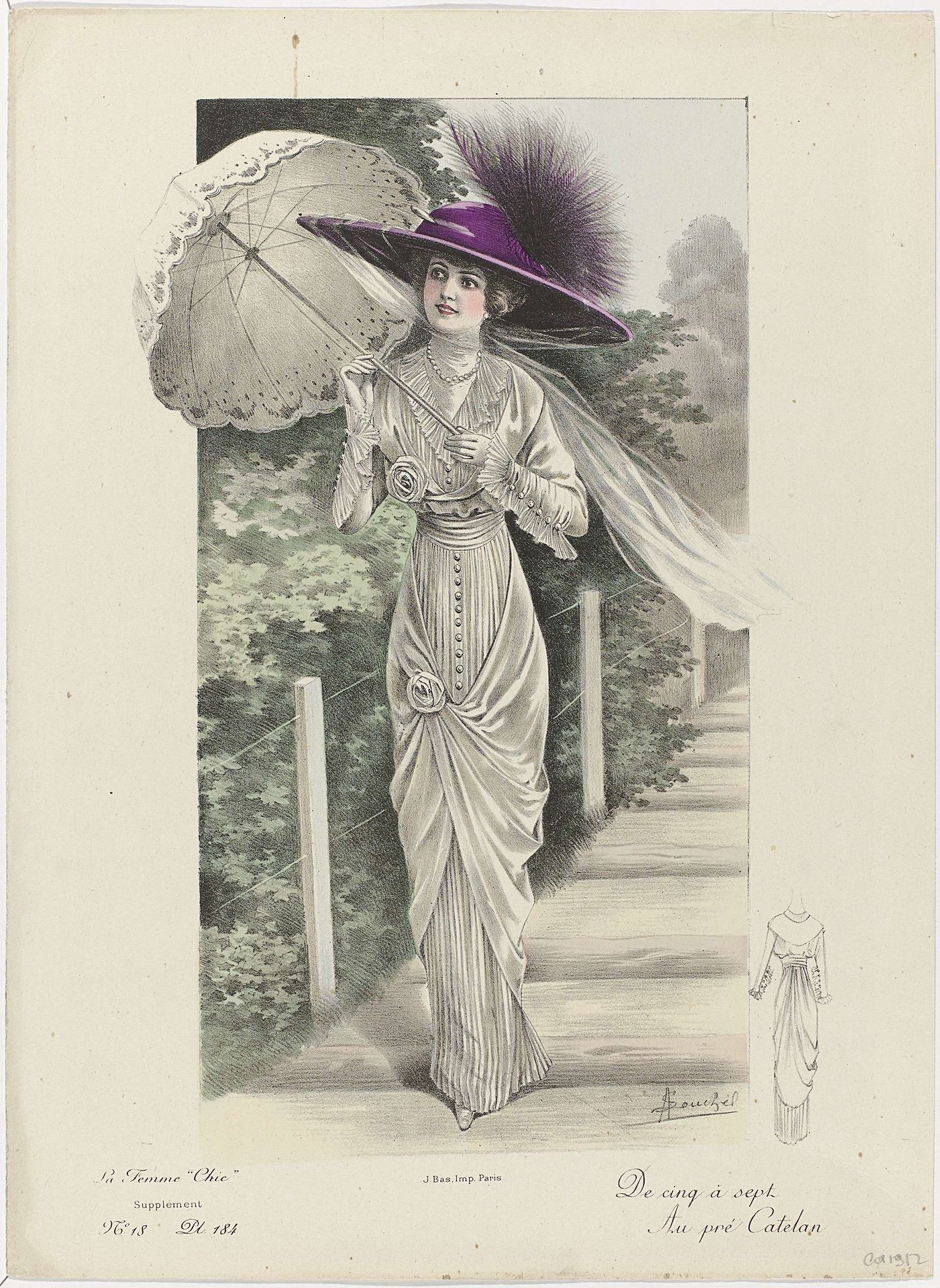 La Femme chic, Supplément, ca. 1912, No. 18, Pl. 184 : De cinq aà sept (...) by A. Souchel