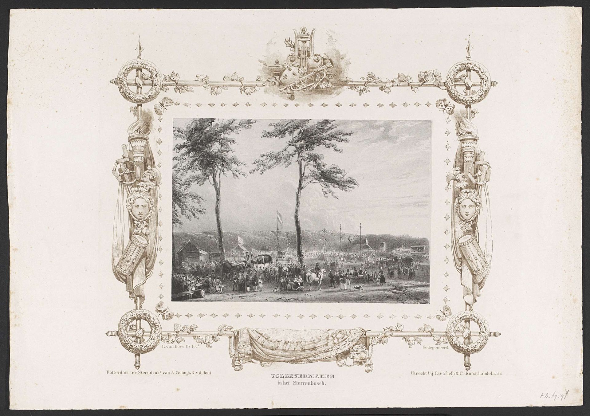 Kermis en ander vermaak, 1836 by Huib van Hove Bz
