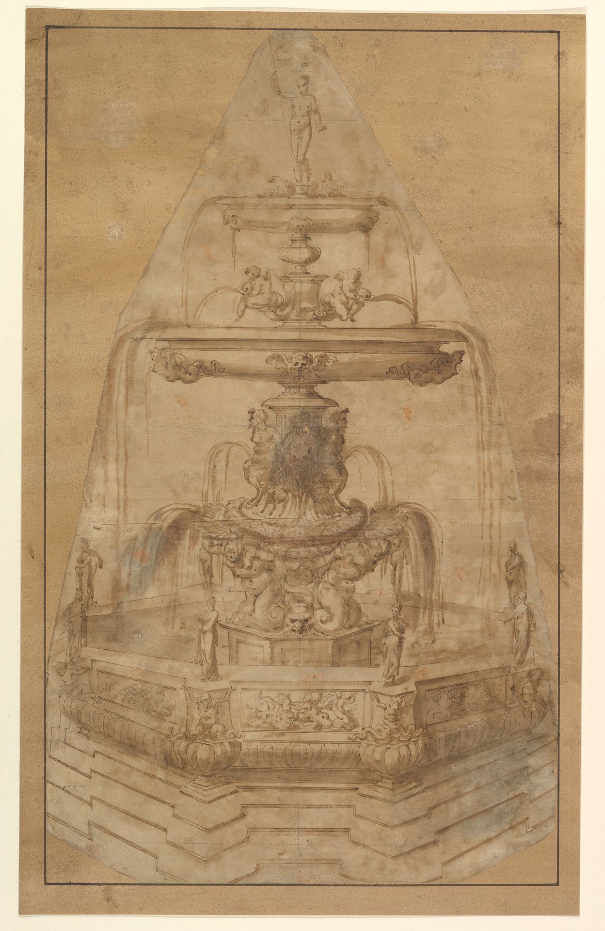 Design for a Fountain with River Gods and Nymphs by Anonymous