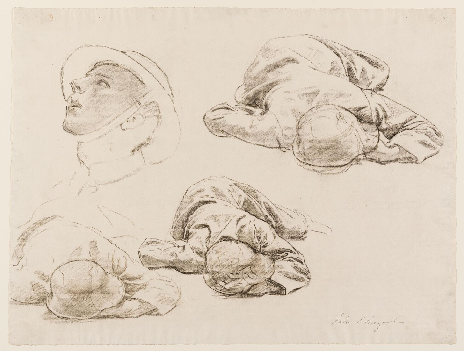 Studies for Soldiers, "Death and Victory," Widener Library, Harvard University by John Singer Sargent