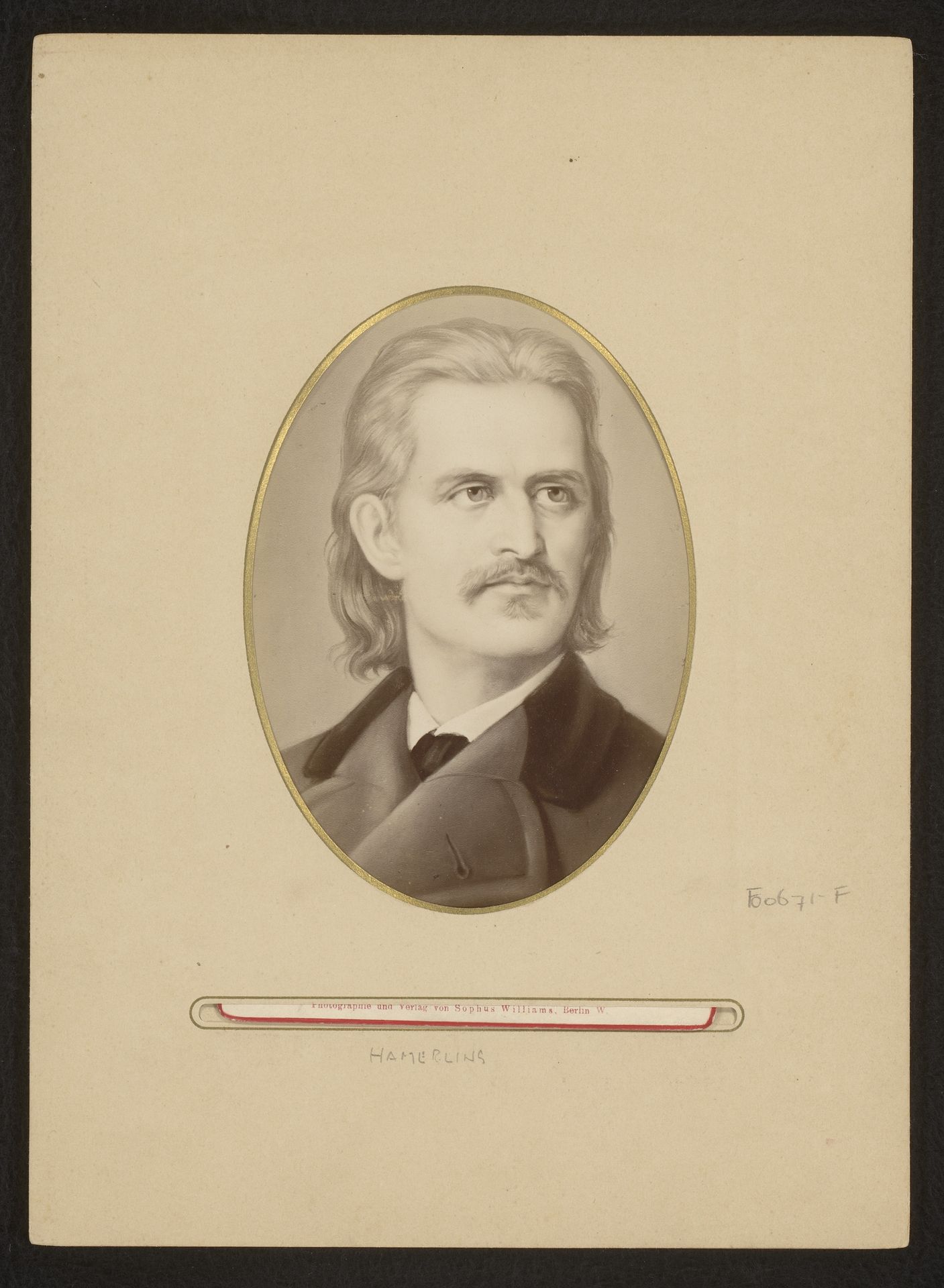 Fotoreproductie van een getekend portret van Heinrich Heine door Ernst Hader by Sophus Williams