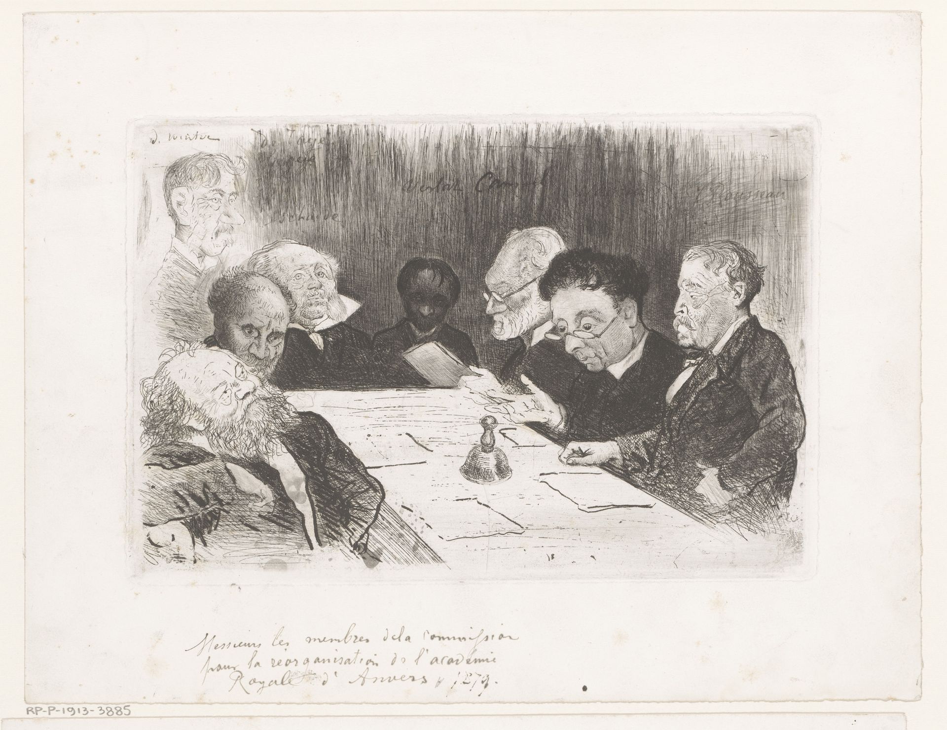 Commissie voor reorganisatie van de Antwerpse Academie by Charles Verlat