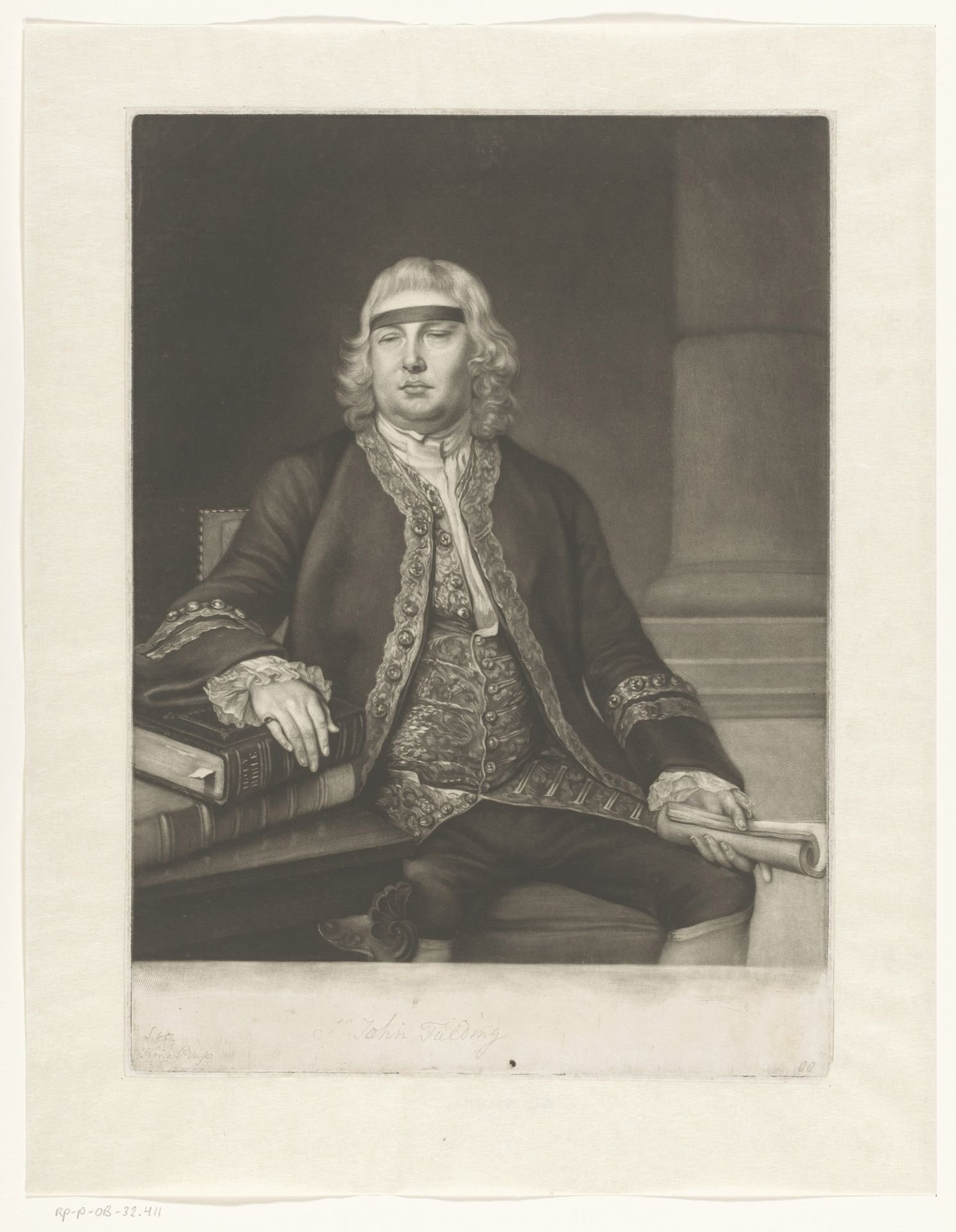 Portret van John Fielding by James McArdell