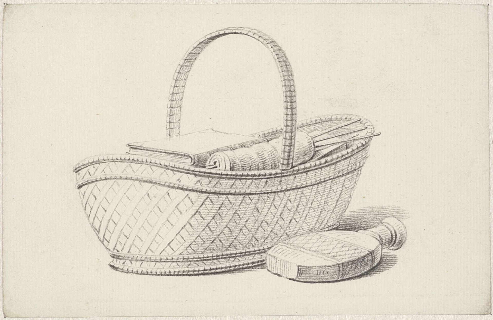 Mand met boek en breiwerk by Pieter de Goeje