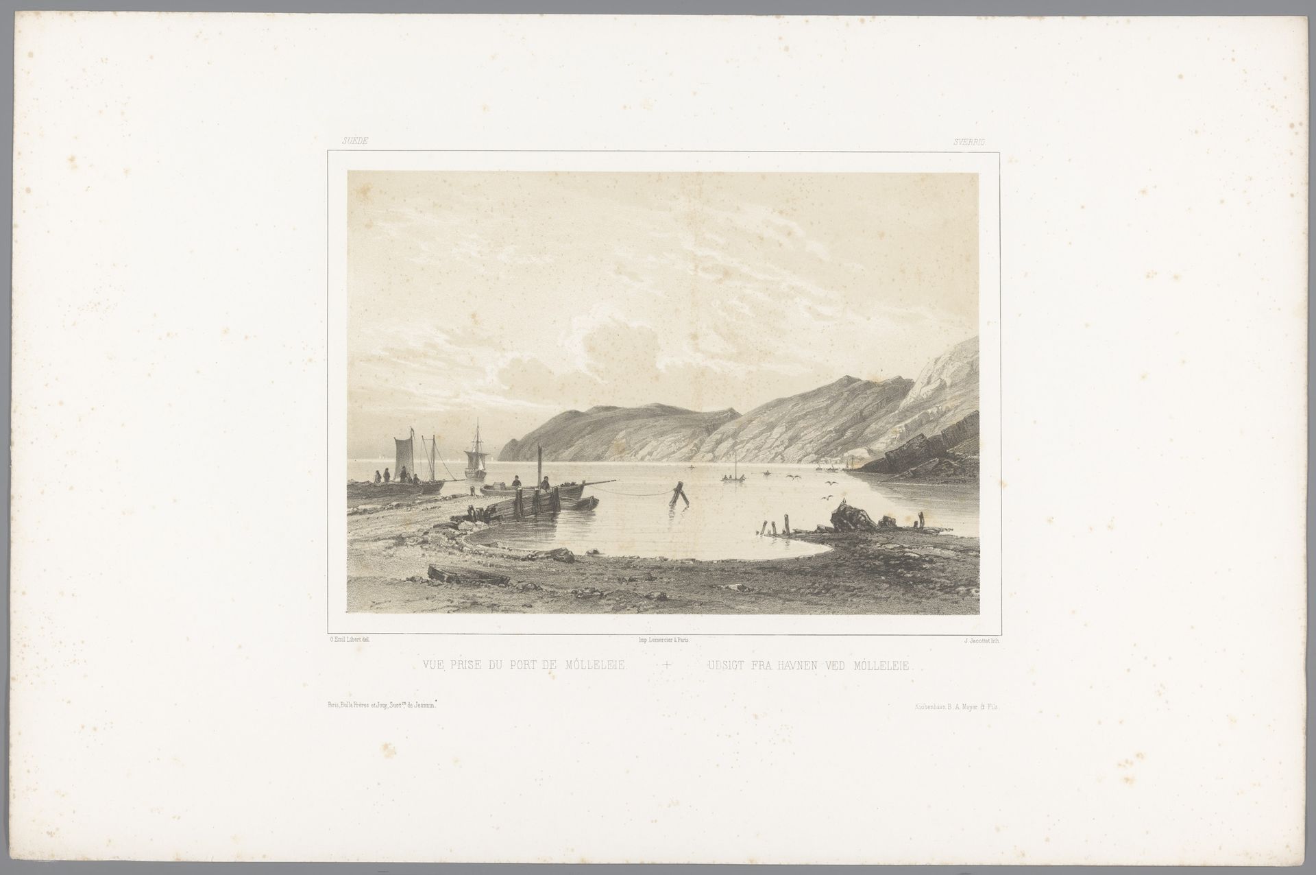 Zicht op de haven van Mölle by Louis-Julien Jacottet