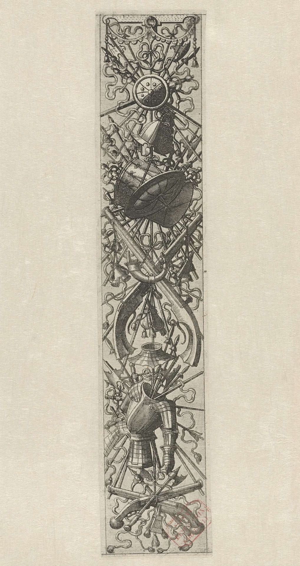 Wapentrofee met trommel by Johannes of Lucas van Doetechum