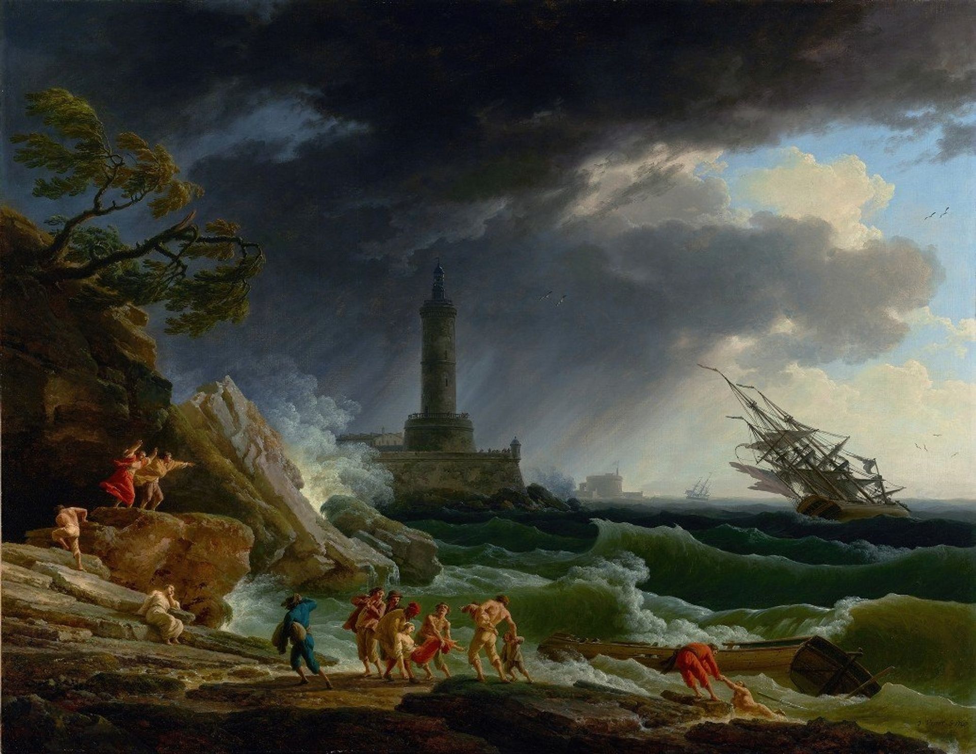A Storm on a Mediterranean Coast - Claude-Joseph Vernet | Artera