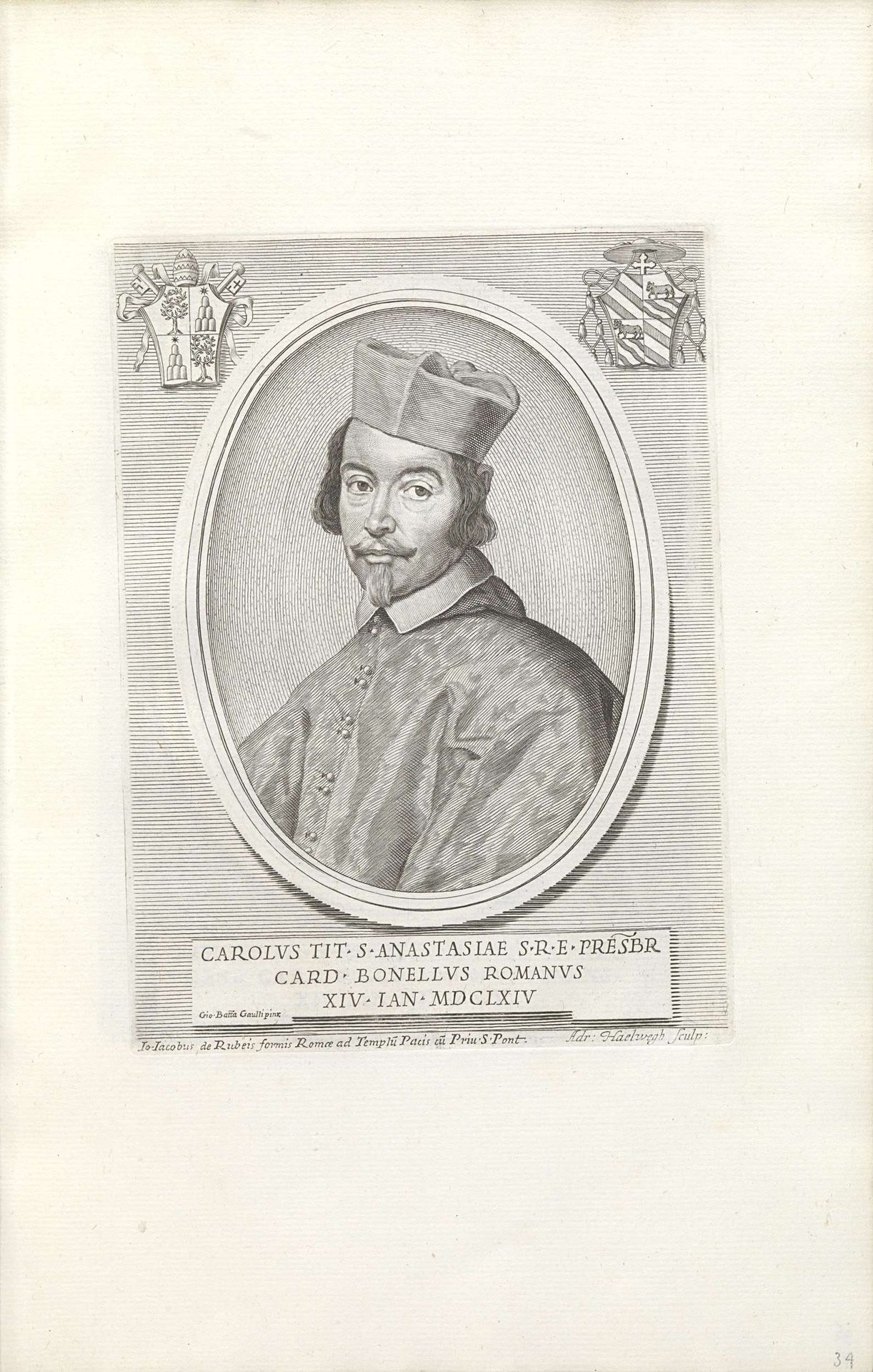 Portret van kardinaal Carlo Bonelli by Adriaen Haelwegh