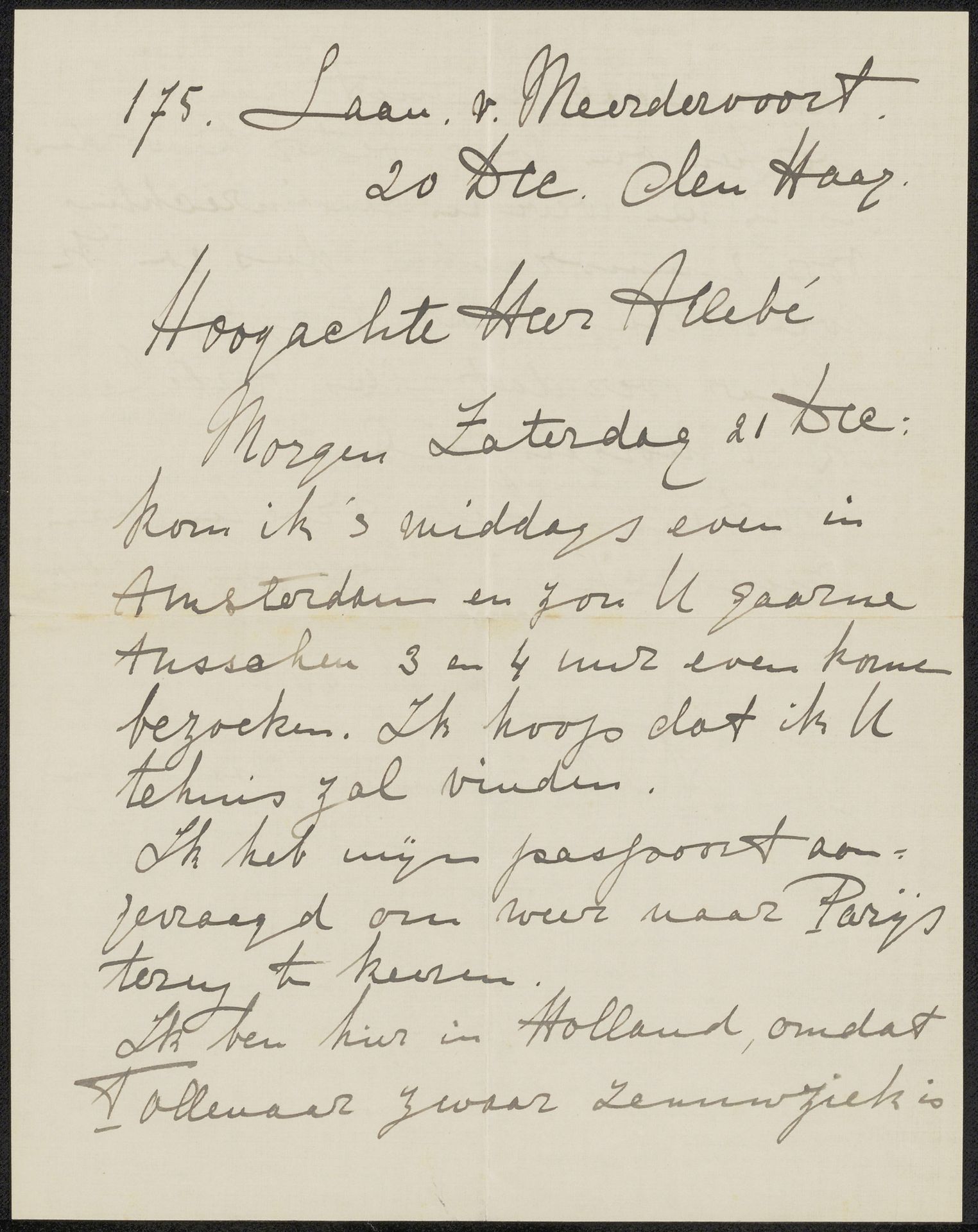 Brief aan August Allebé by Annie Ermeling