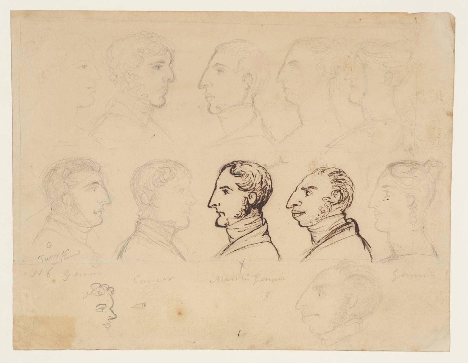 Preliminary Sketch for Plate 4 of ‘Treatise on Zodiacal Physiognomy’ by John Varley