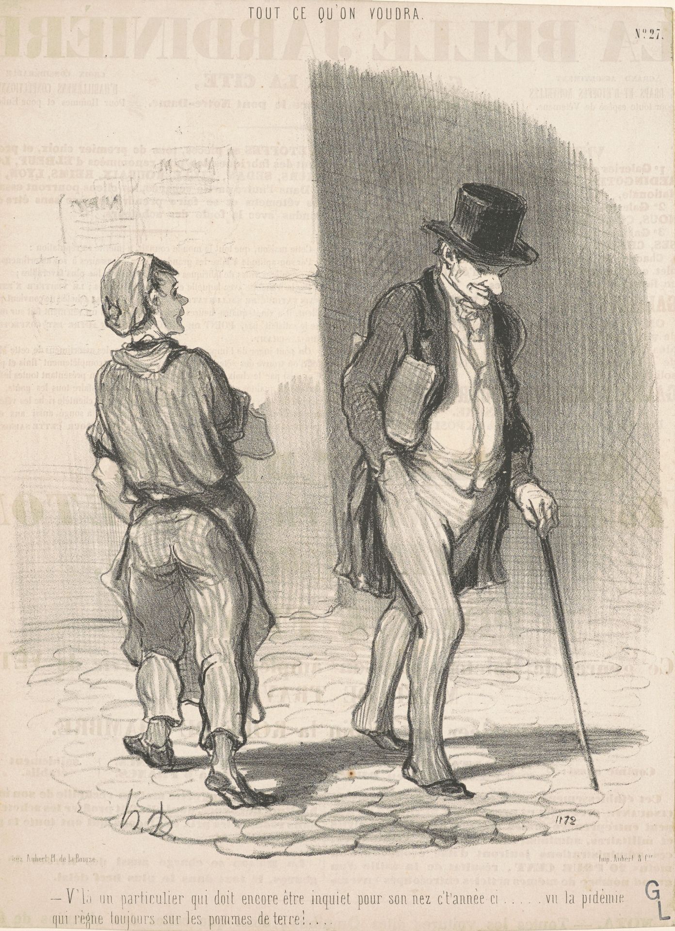 V'la un particulier qui doit ...être inquiet ... by Honoré Daumier