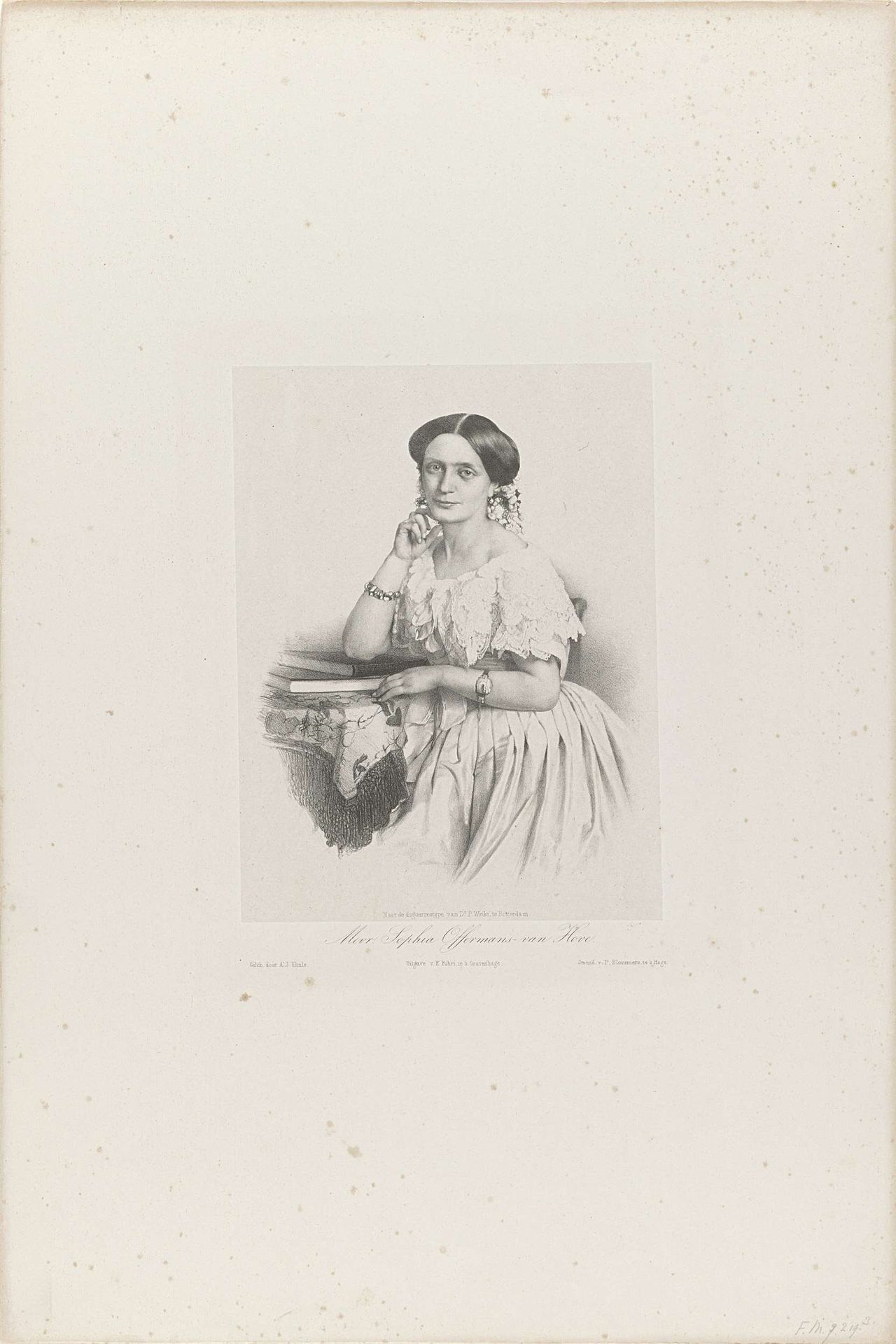 Portret van Sophia Offermans-van Hove, 1854 by Adrianus Johannes Ehnle