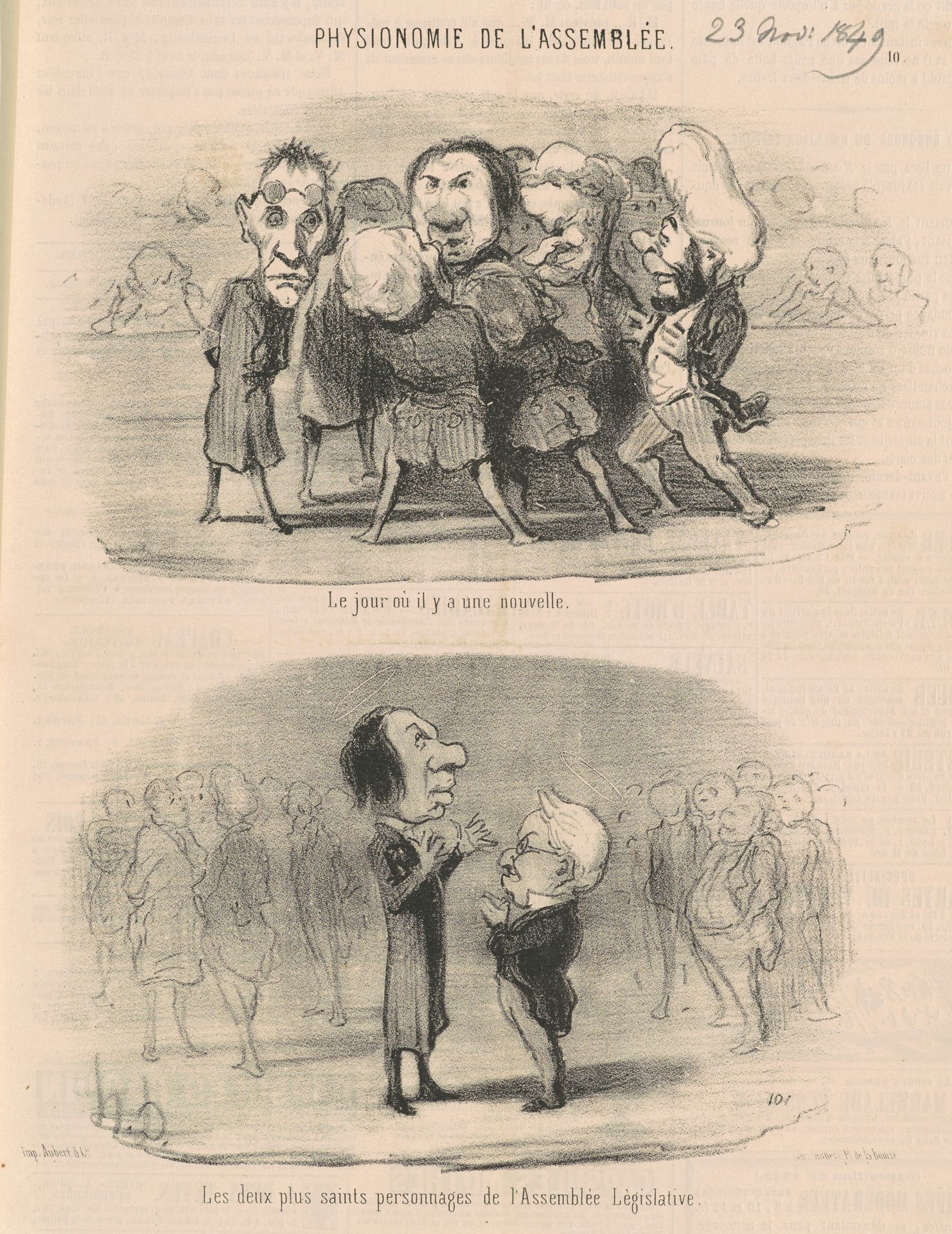 Le jour ou il y a une nouvelle by Honoré Daumier