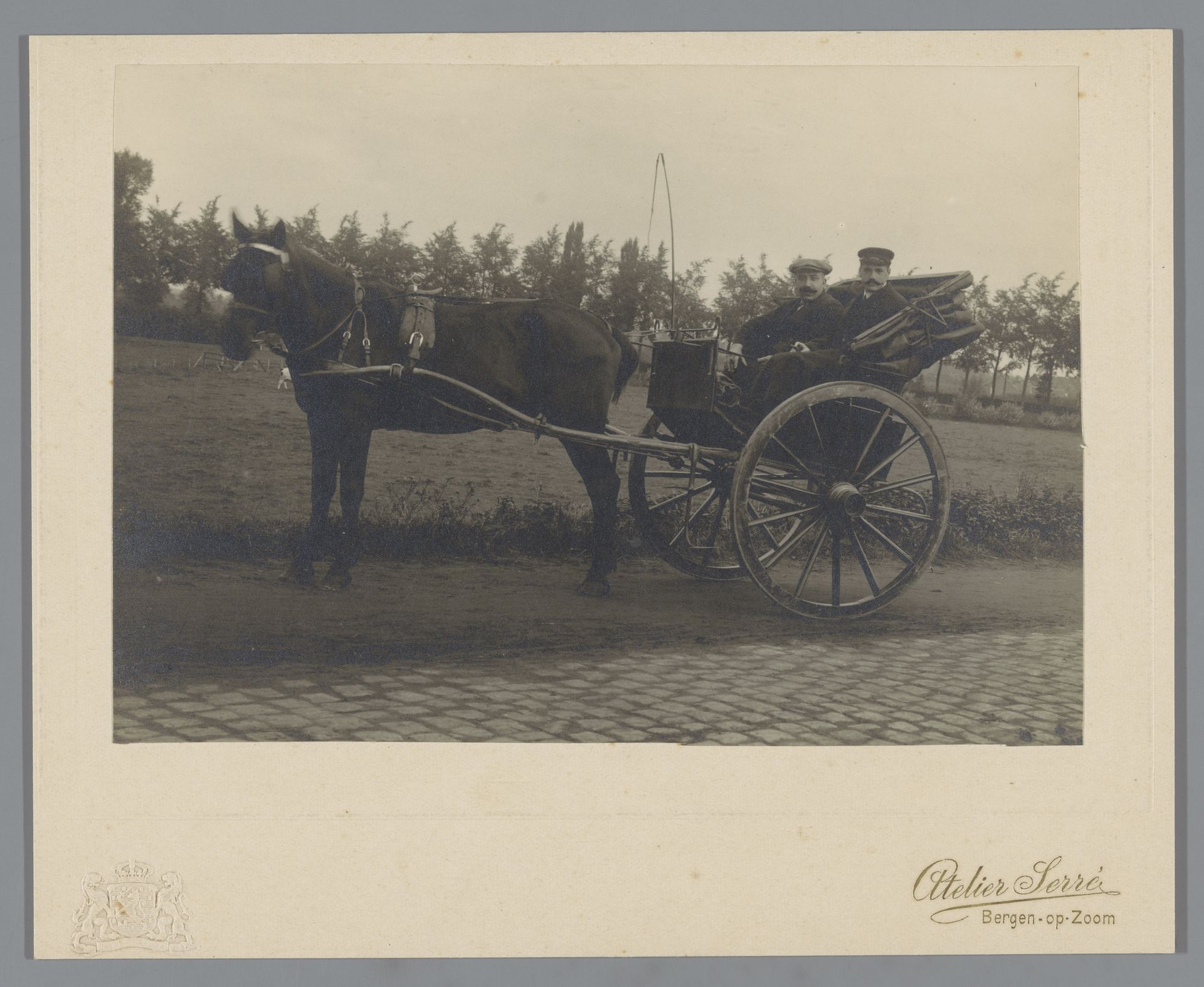 Portret van een onbekende man op een paardenkoets by Panajou